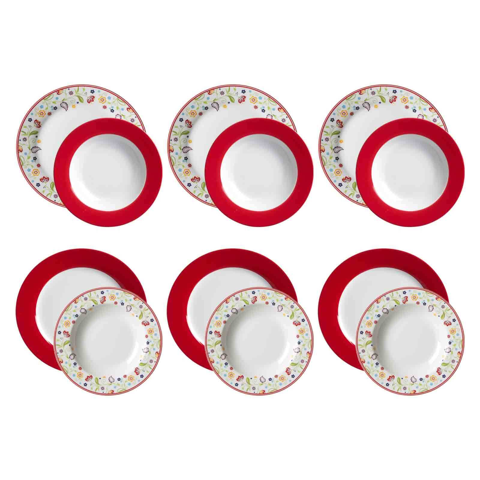 Ritzenhoff & Breker Geschirr-Set "Tafelservice Shanti Doppio 12er Set bunt" Spülmaschinengeeignet