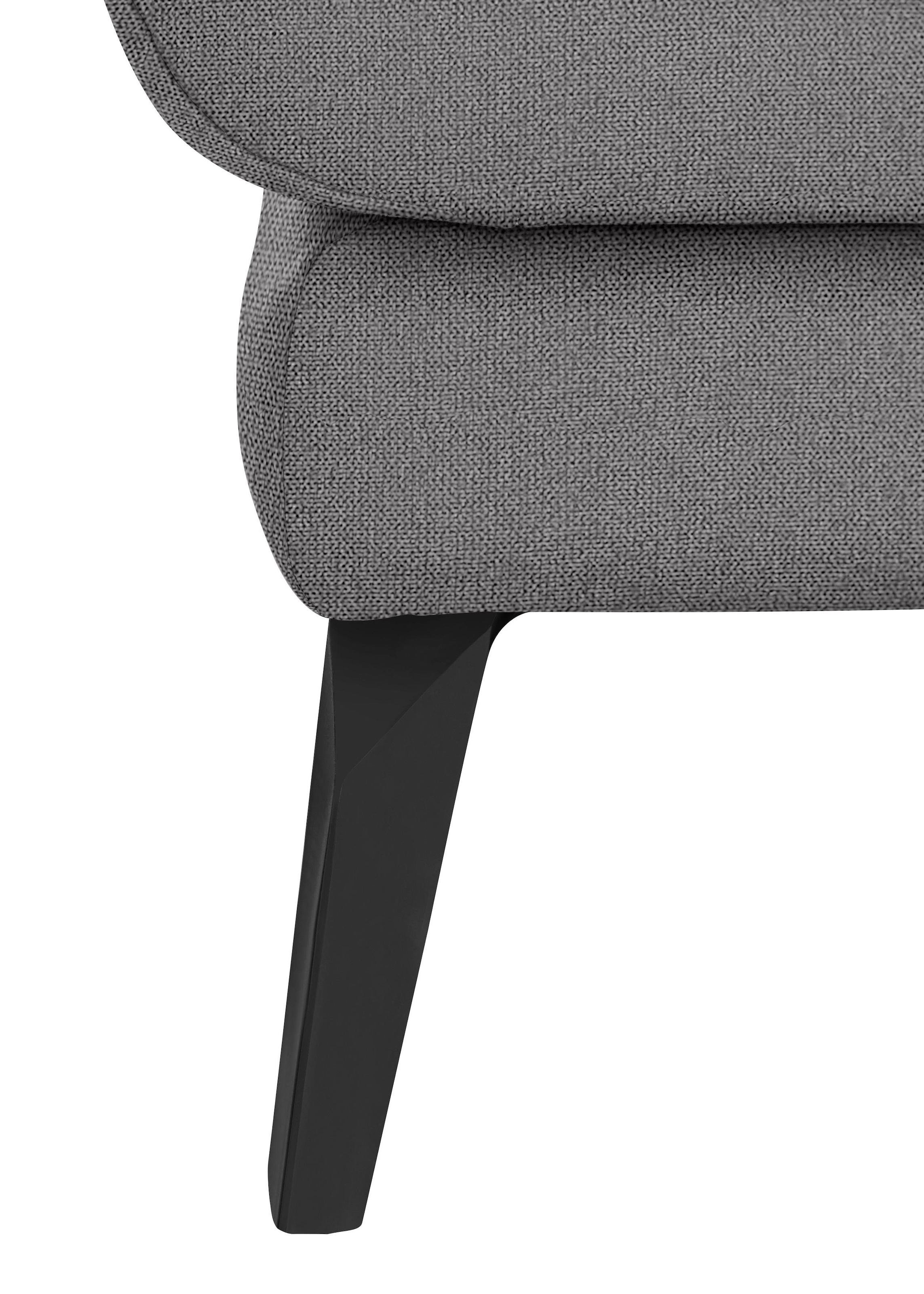 W.SCHILLIG Chaiselongue »softy«, mit dekorativer Heftung im Sitz, Füße schwarz pulverbeschichtet