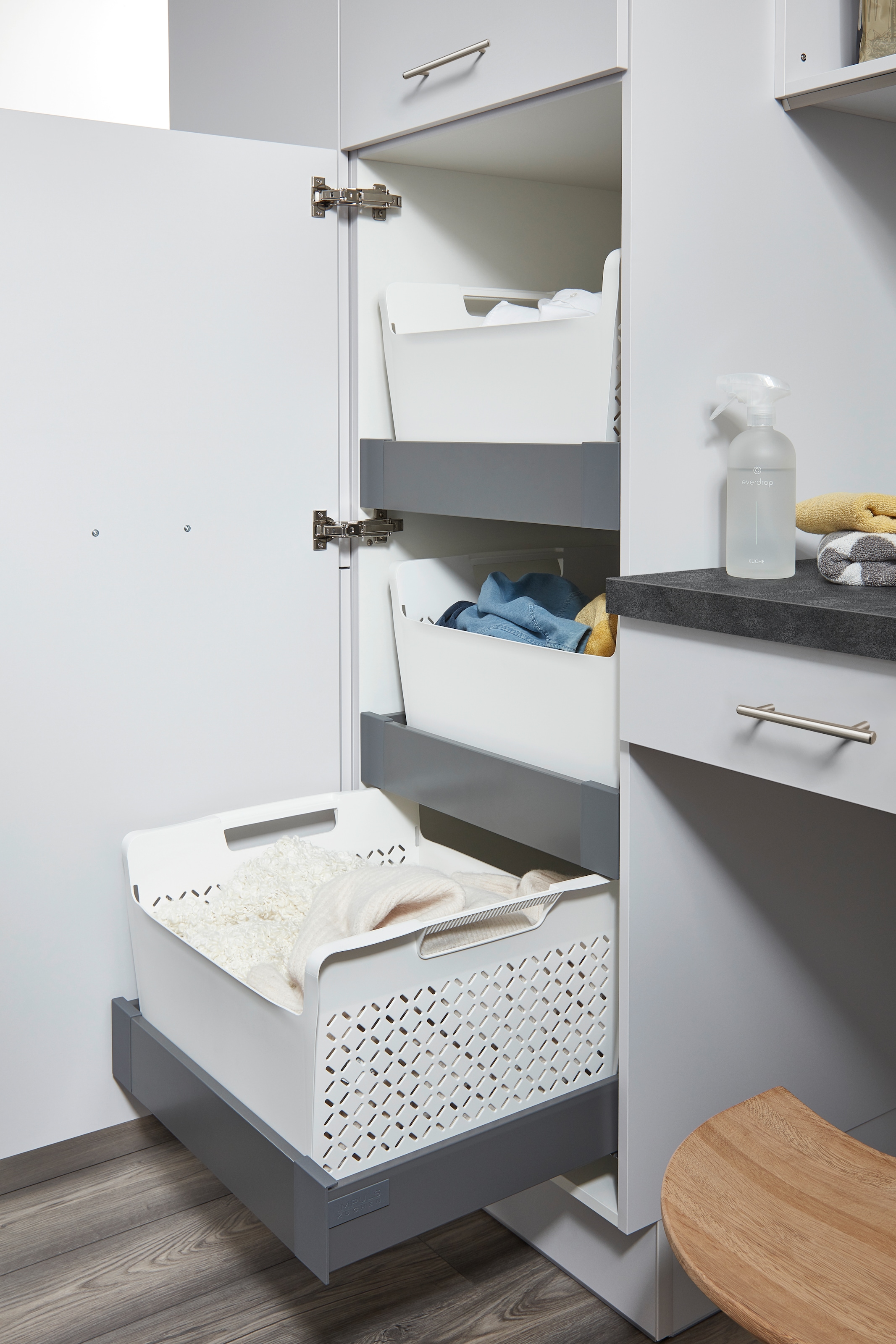 IMPULS KÜCHEN Mehrzweckschrank-Set »Warschau«, (3 St., Schuhschrank und Waschekorbschrank, Breite 120 cm), Vielfältige Varianten verfügbar; kombinierbar mit anderen Artikeln