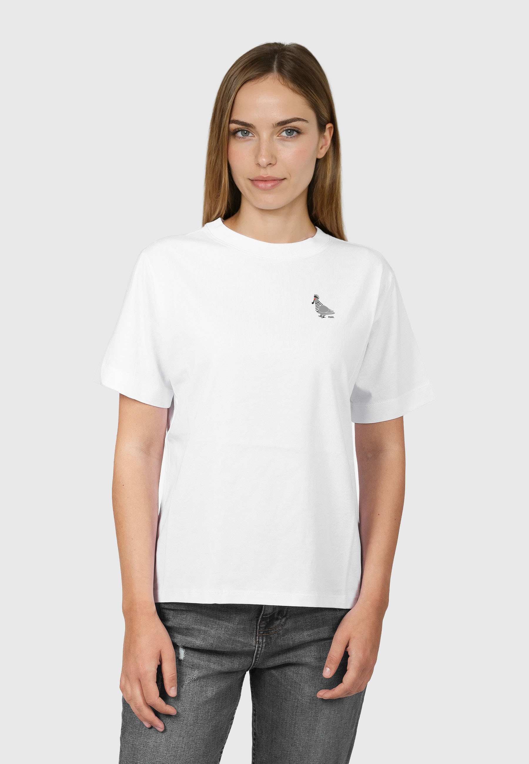 Kleinigkeit T-Shirt »Kleinigkeit Görls Easyfit Shört Moin Taube« 1