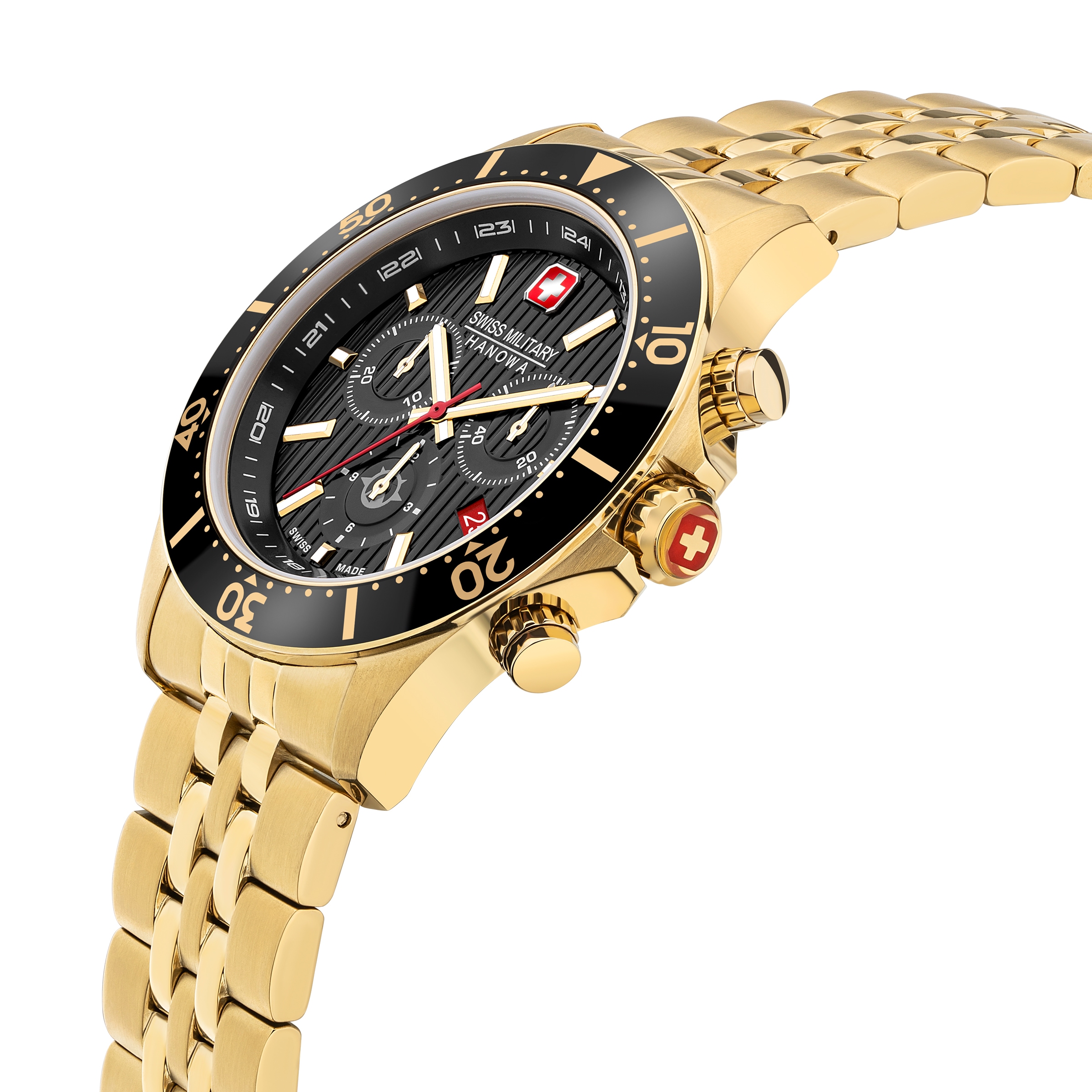 Swiss Military Hanowa Chronograph »Flagship X« Quarzuhr, Armbanduhr, Herrenuhr, Swiss Made, Edelstahlarmband, analog