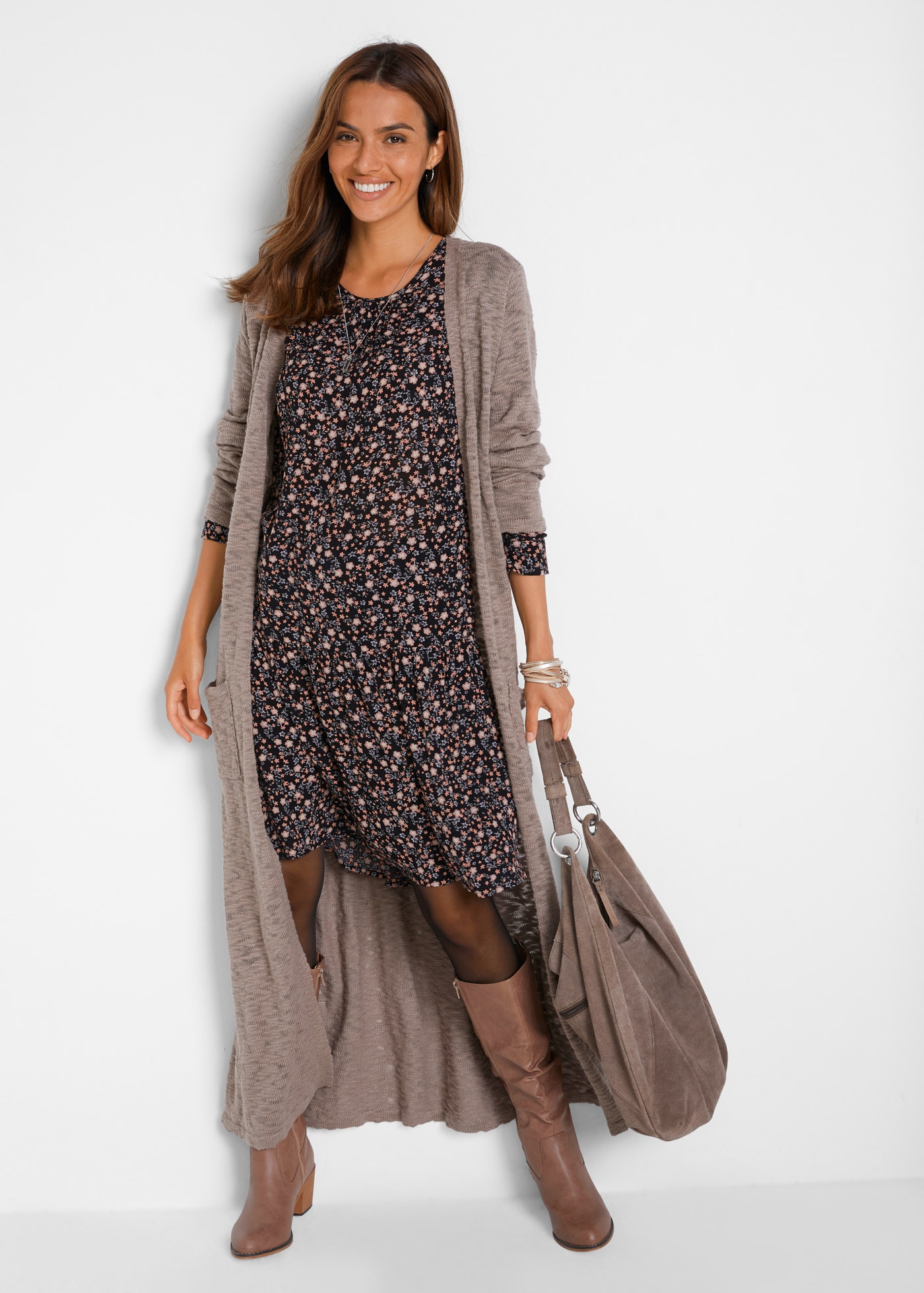 bonprix Minikleid mit All-Over Print