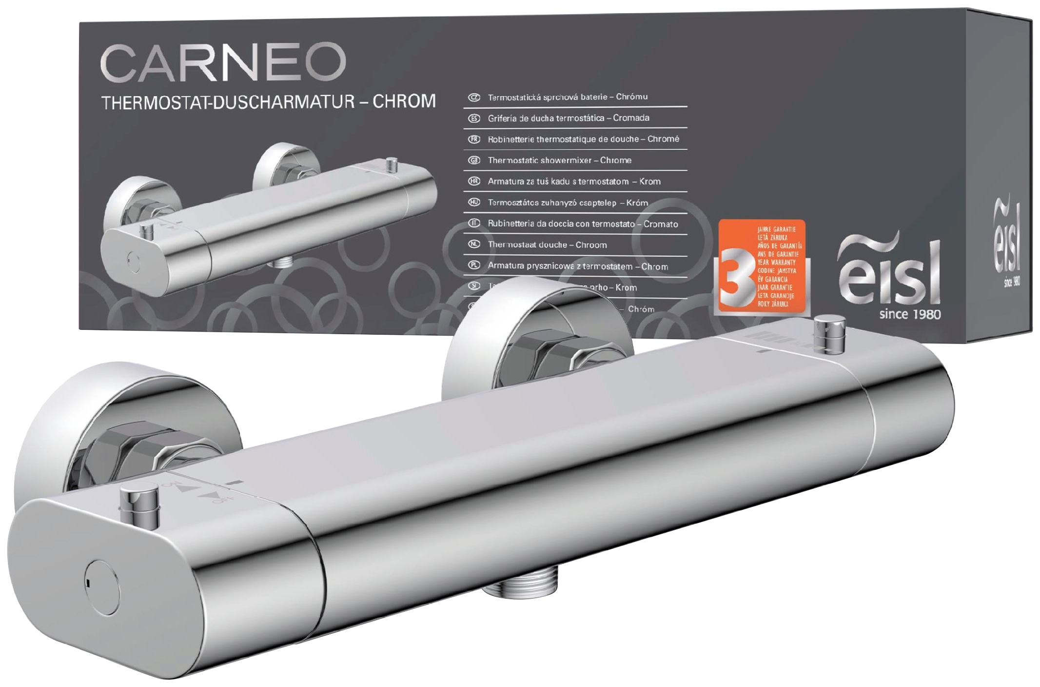 Eisl Brausethermostat "Carneo", mit Thermostat, Mischbatterie Dusche, Duschthermostat in Chrom