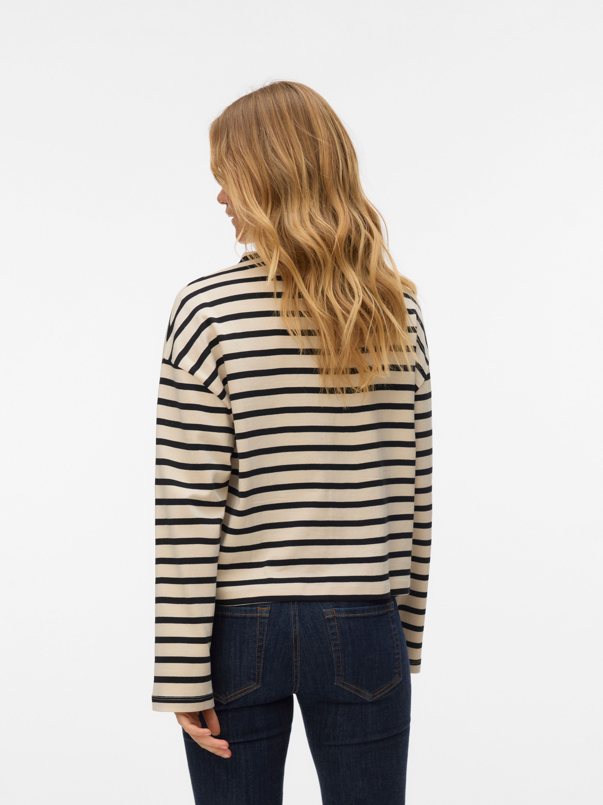 Vero Moda Langarmshirt "VMURENA LS OVERSIZED FUNNEL NECK TOP JRS" mit Tromp günstig online kaufen