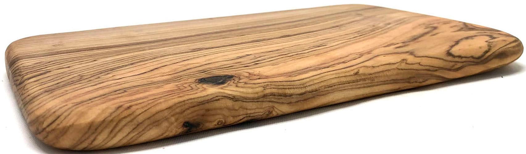 Olivenholz-erleben Frühstücksbrett »mit abgerundeten Ecken aus hochwertigem naturbelassenem Olivenholz«, (Set, 4 St., 4x Frühstücksbrett runde Kanten), Mediterraner Look, abgerundete Ecken, je Gr. 22x14 cm