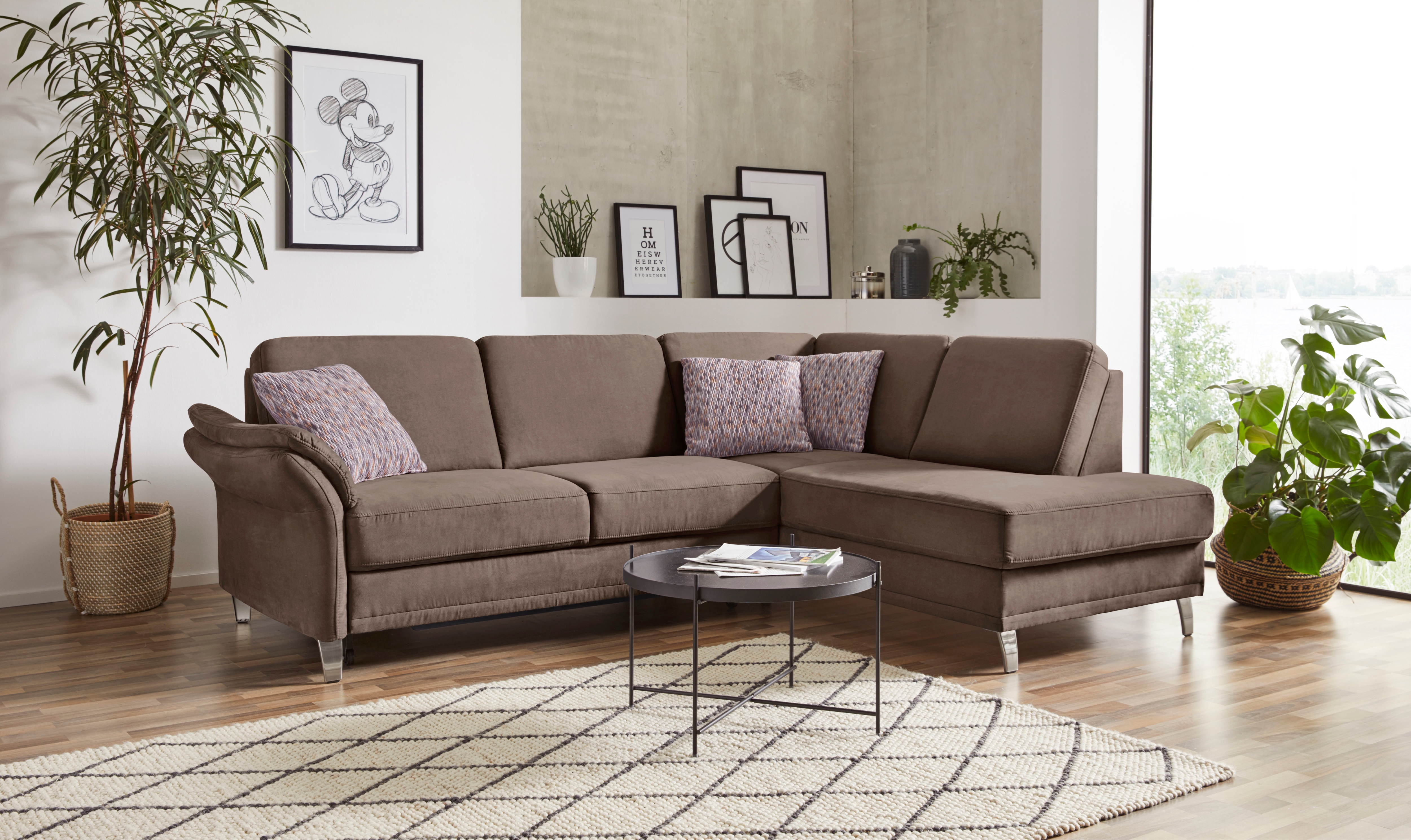 sit&more Ecksofa "Clio L-Form" wahlweise mit Schlaffunktion und Bettkasten, inklusive Federkern