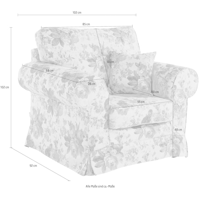 Home affaire Sessel »Shadmoor«, Hussenoptik, in uni oder mit Blumendruck,  passend zur Shadmoor-Serie | BAUR
