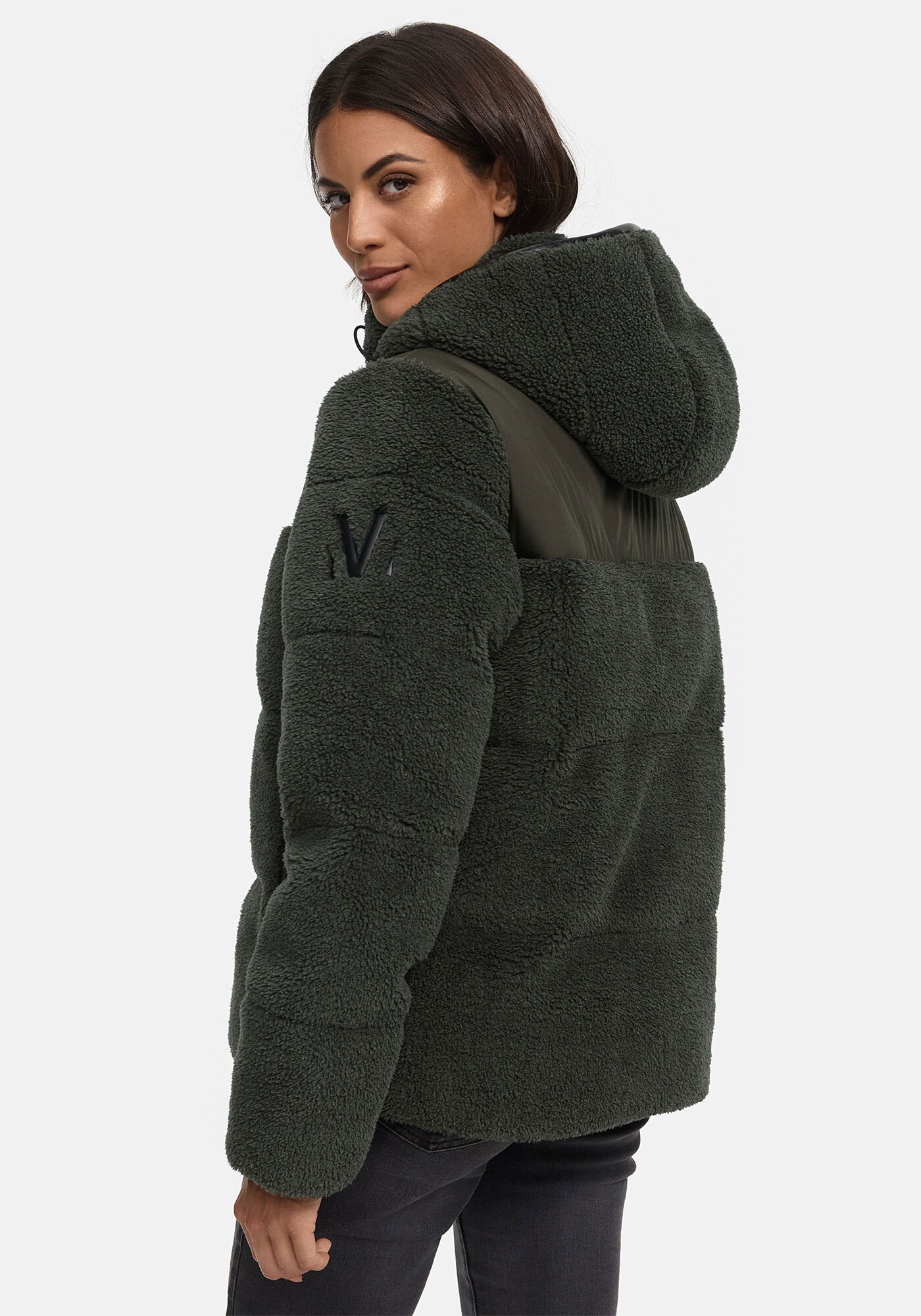 Marikoo Winterjacke »Kaguraa«, warme Teddyfell Sherpa Jacke
