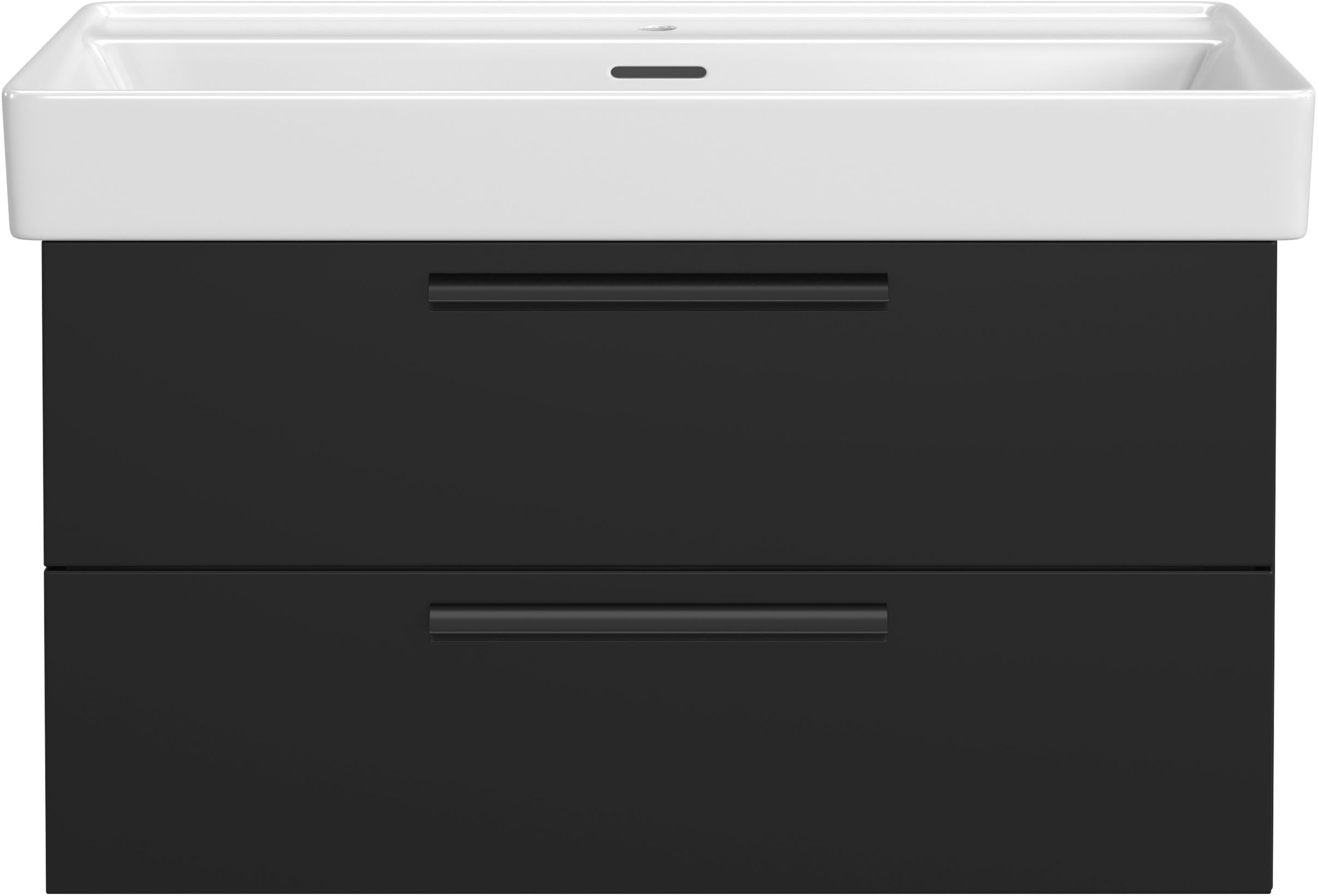 welltime Waschtisch »SALVADA, Softclose-Auszüge, Keramikbecken« Maße (B/T/H): 100/48/63 cm,  Schwarz, Lochbohrung für eine Armatur, Anti-Finger-Print