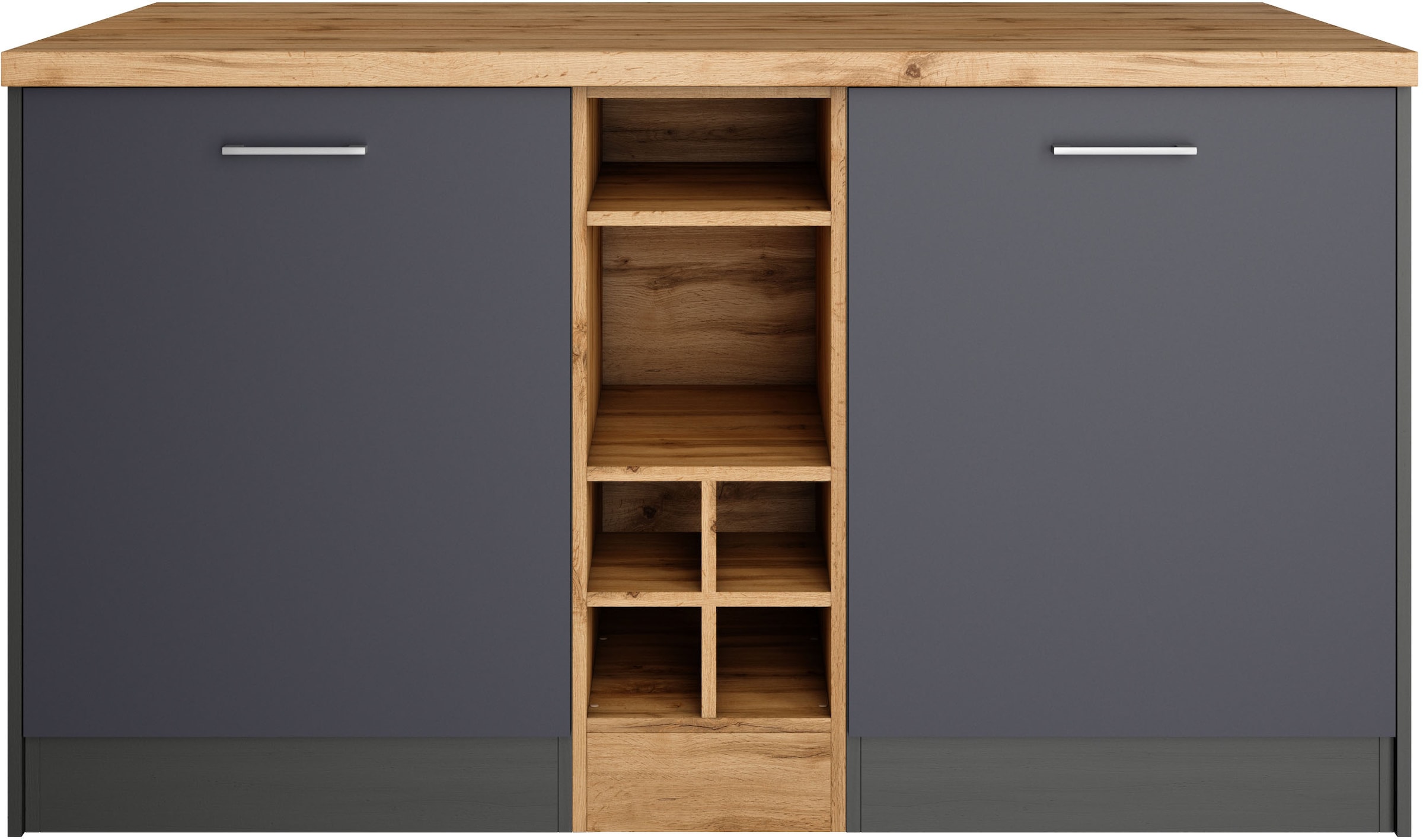 KOCHSTATION Kücheninsel »KS-Milan« Stellmaß 153/100 cm, viel Stauraum, Lebensmittelpunkt: Küche