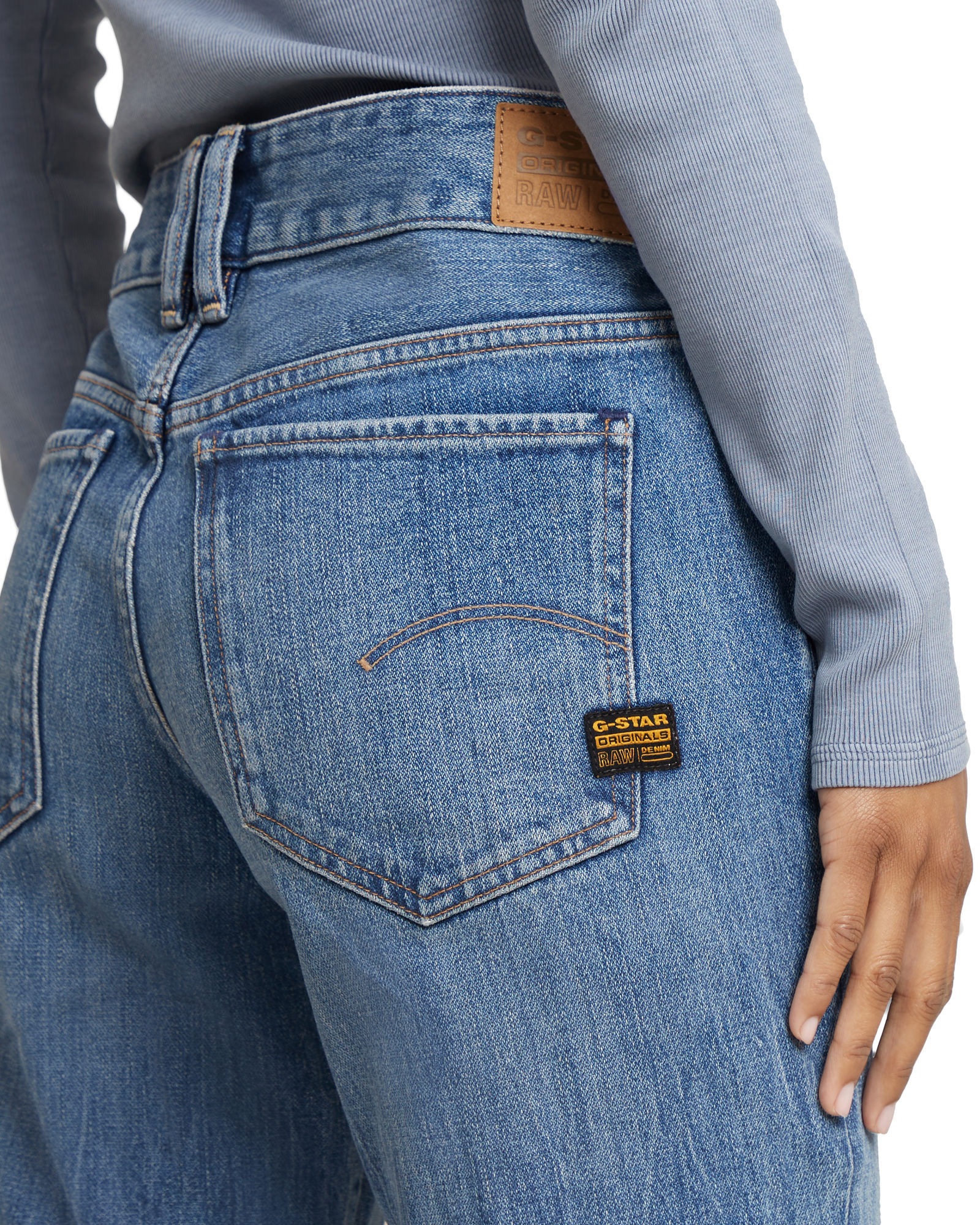 5-Pocket-Jeans G-STAR "G-Staq Low Bootcut Jeans", Damen, Gr. 26, Länge 32, faded sea point blau, Obermaterial: 75% Baumwolle, 25% Baumwolle, Jeans 5-Pocket-Jeans 3