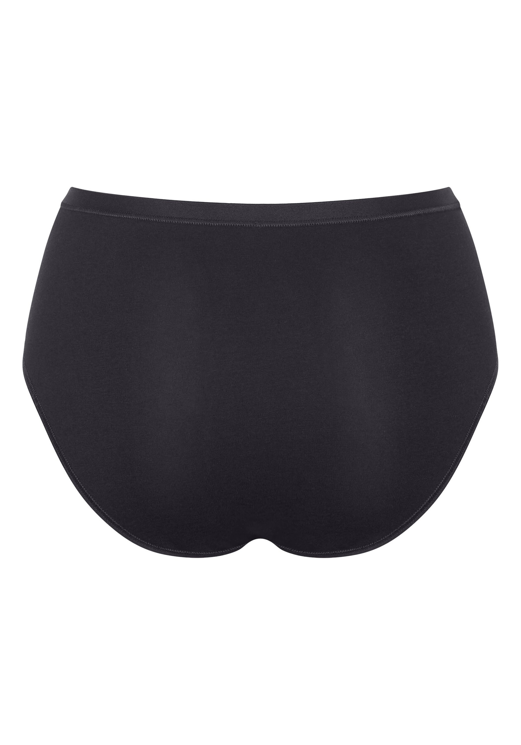 Slip SLOGGI "Slip GO Daily Cotton Midi 3P 3er Pack", Damen, Gr. M, schwarz, Obermaterial: 95% Baumwolle CO. 5% Elasthan EL., Unterhosen Slip 6