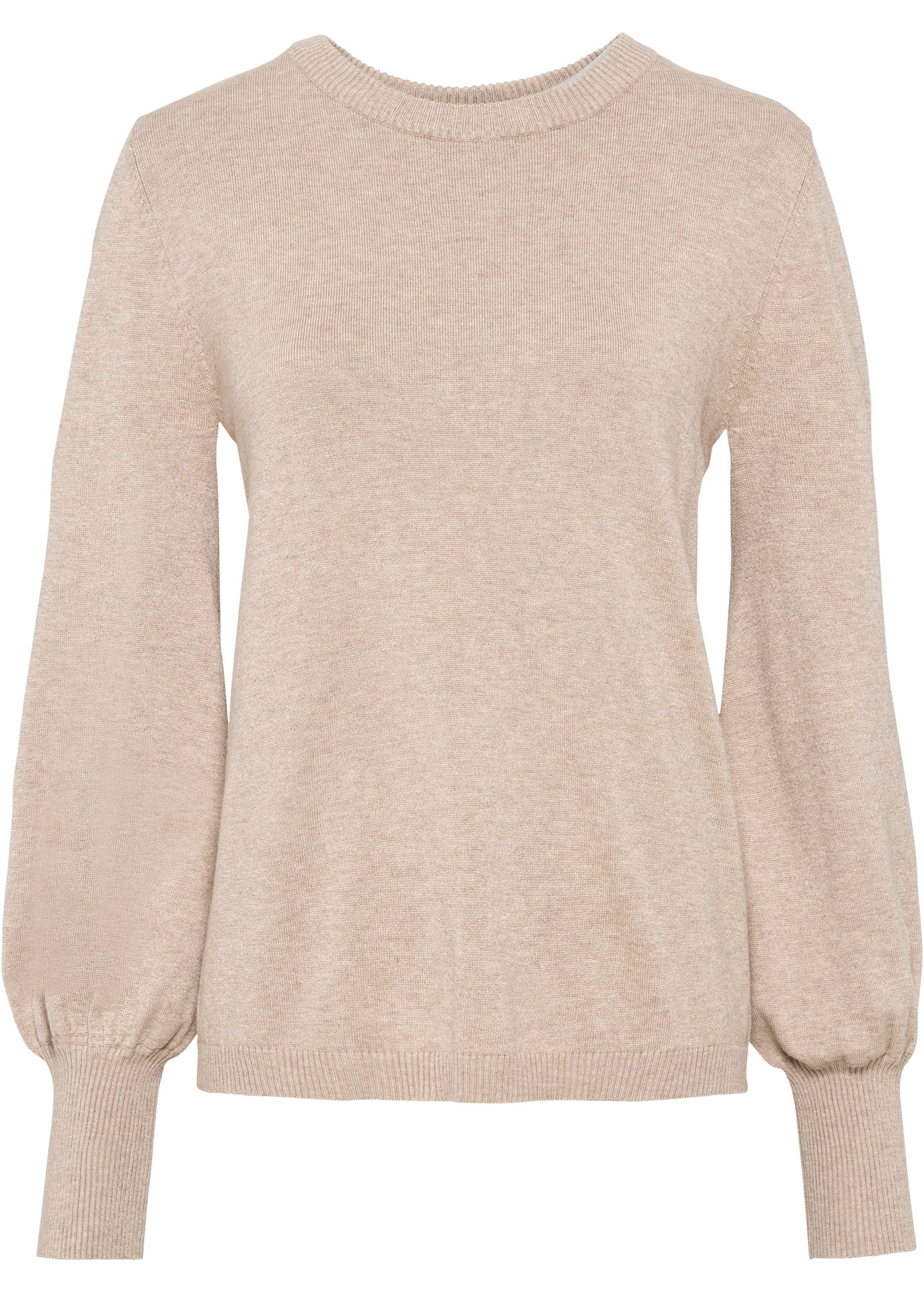 bonprix Strickpullover aus weichem Viskose-Feinstrick, mit Ballon-Ärmeln mit breiten Bündchen