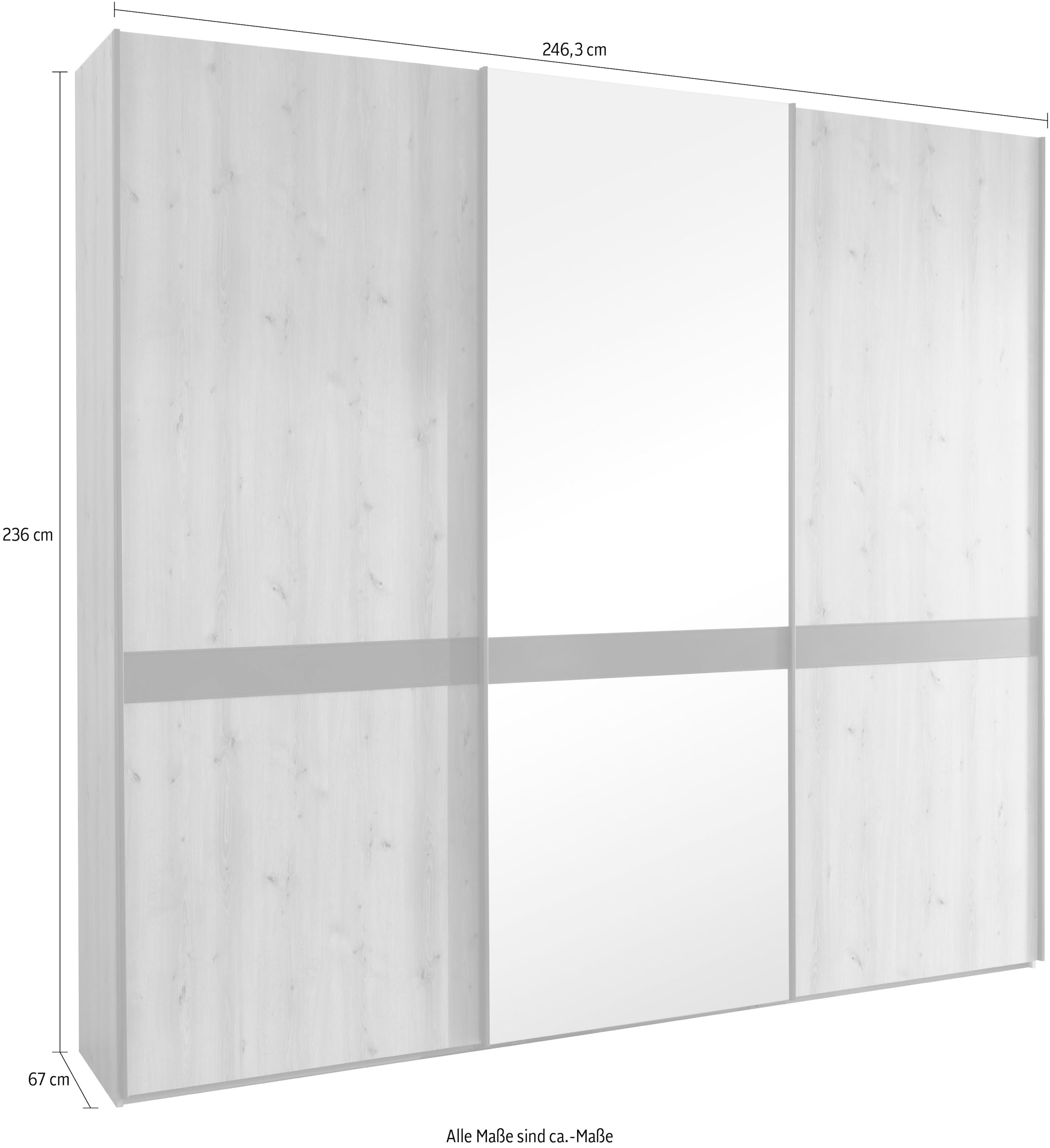 WIEMANN Schwebetürenschrank »Rialto«, hochwertige Dekorfront mit Spiegeltür