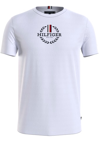 T-Shirt »BT-GLOBAL STRIPE WREATH TEE-B«, Große Größen, kontrastfarbener Print