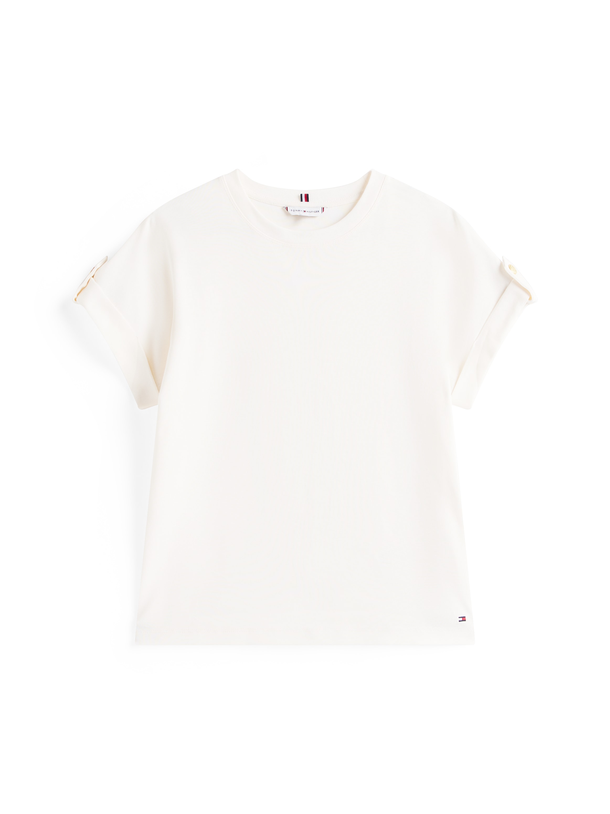 Tommy Hilfiger Kurzarmshirt »GOLD BUTTON MDRN C-NK SS TEE«, mit goldfarbenen Knopf
