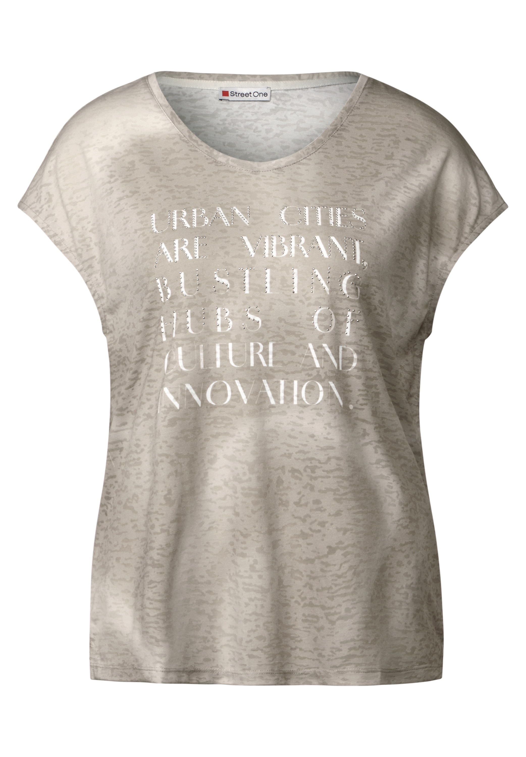 STREET ONE T-Shirt, mit Seitlichen Einschlitzen am Saum