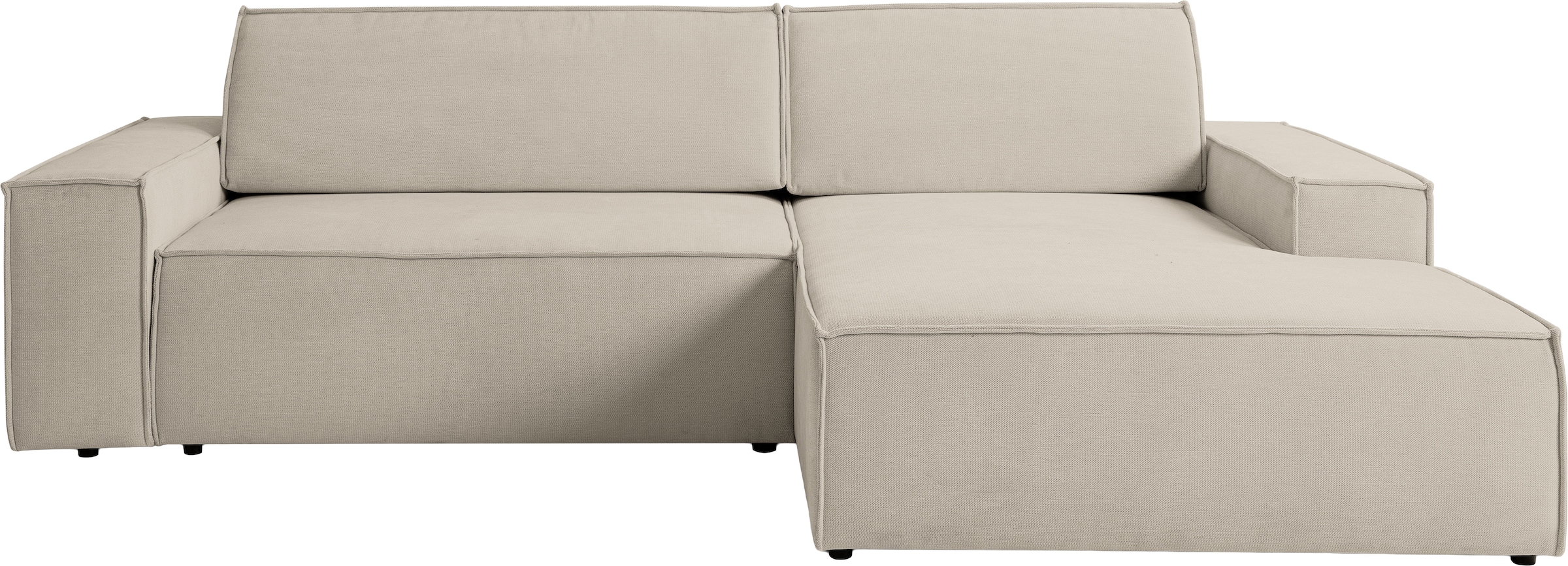 WERK2 Ecksofa »Treviso bequem, mit Bettfunktion und Bettkasten, Breite 267cm, L-Form« Moderne, teilmassive Polsterecke, Komfortpolsterung und losen Kissen.