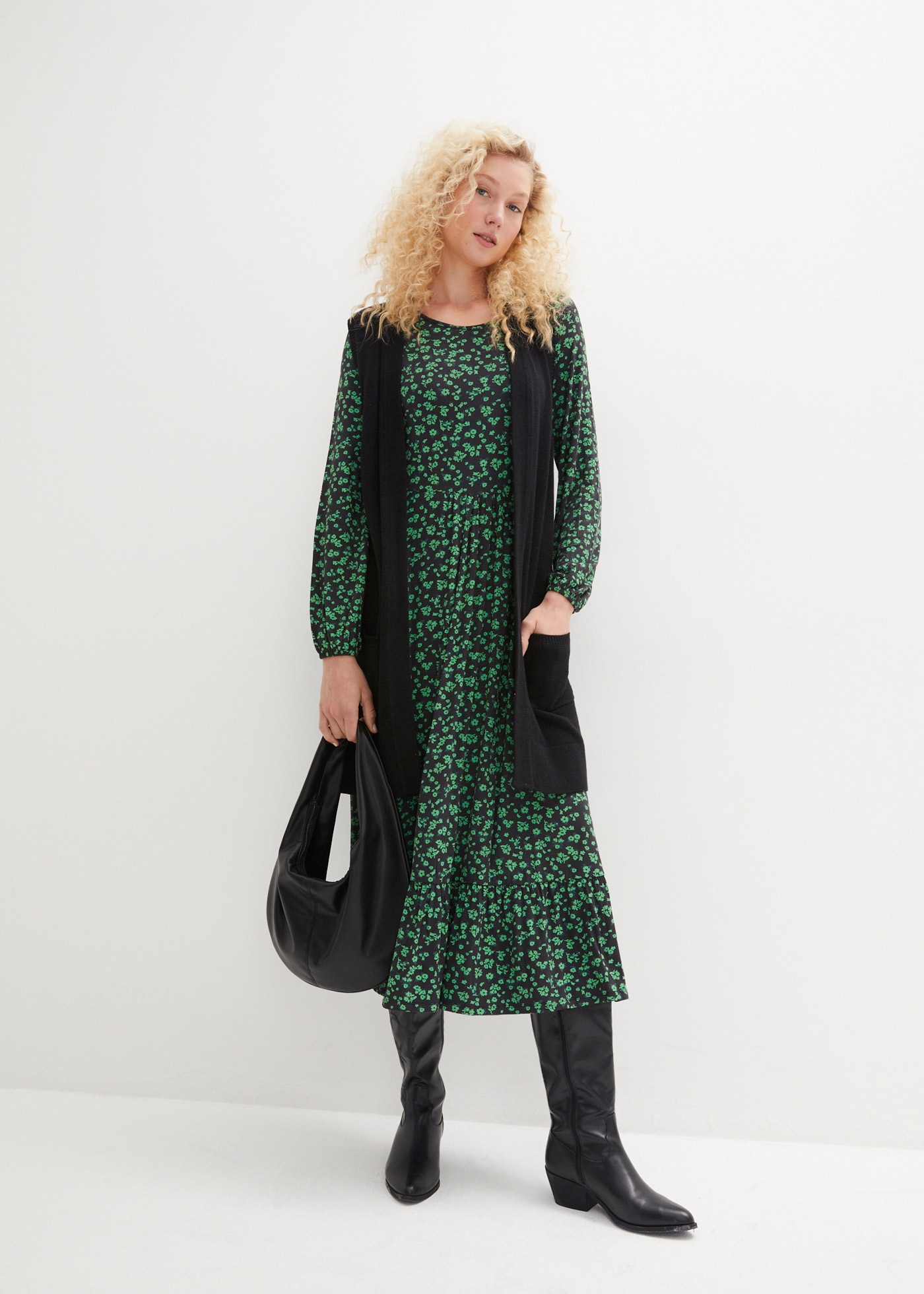 bonprix Jerseykleid "Jerseykleid aus fließendem Viskose-Mix" Jerseykleid au günstig online kaufen