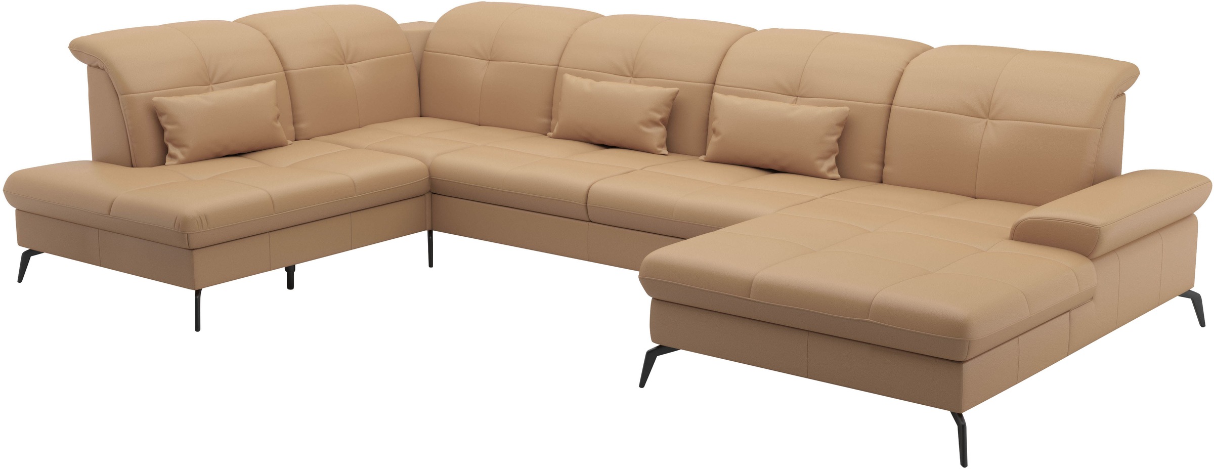 sit&more Wohnlandschaft »Amica, U-Form, inkl. Sitztiefenverstellung und Armteilverstellung«, wahlweise mit Kopfteilverstellung, Bettfunktion und Bettkasten