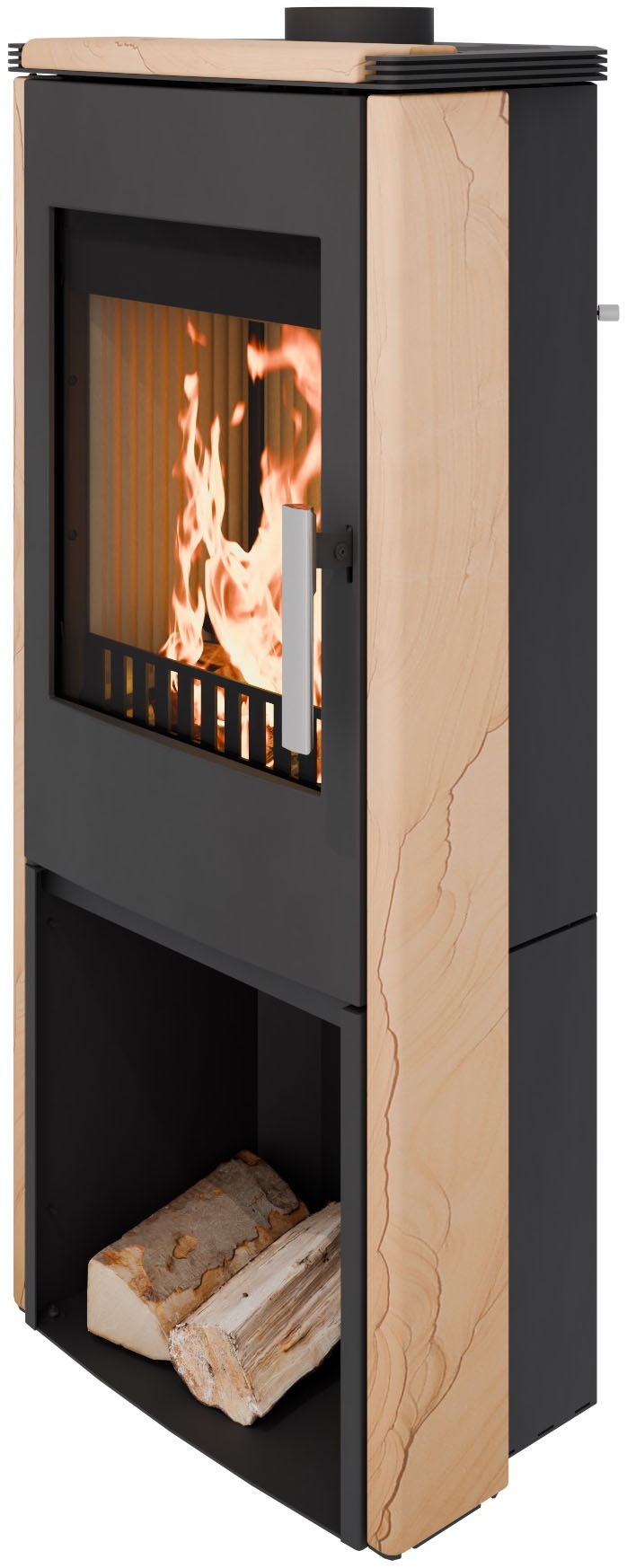 Haas + Sohn Kaminofen »MONTEGROTTO easy, tief-schwarz, Woodstone«