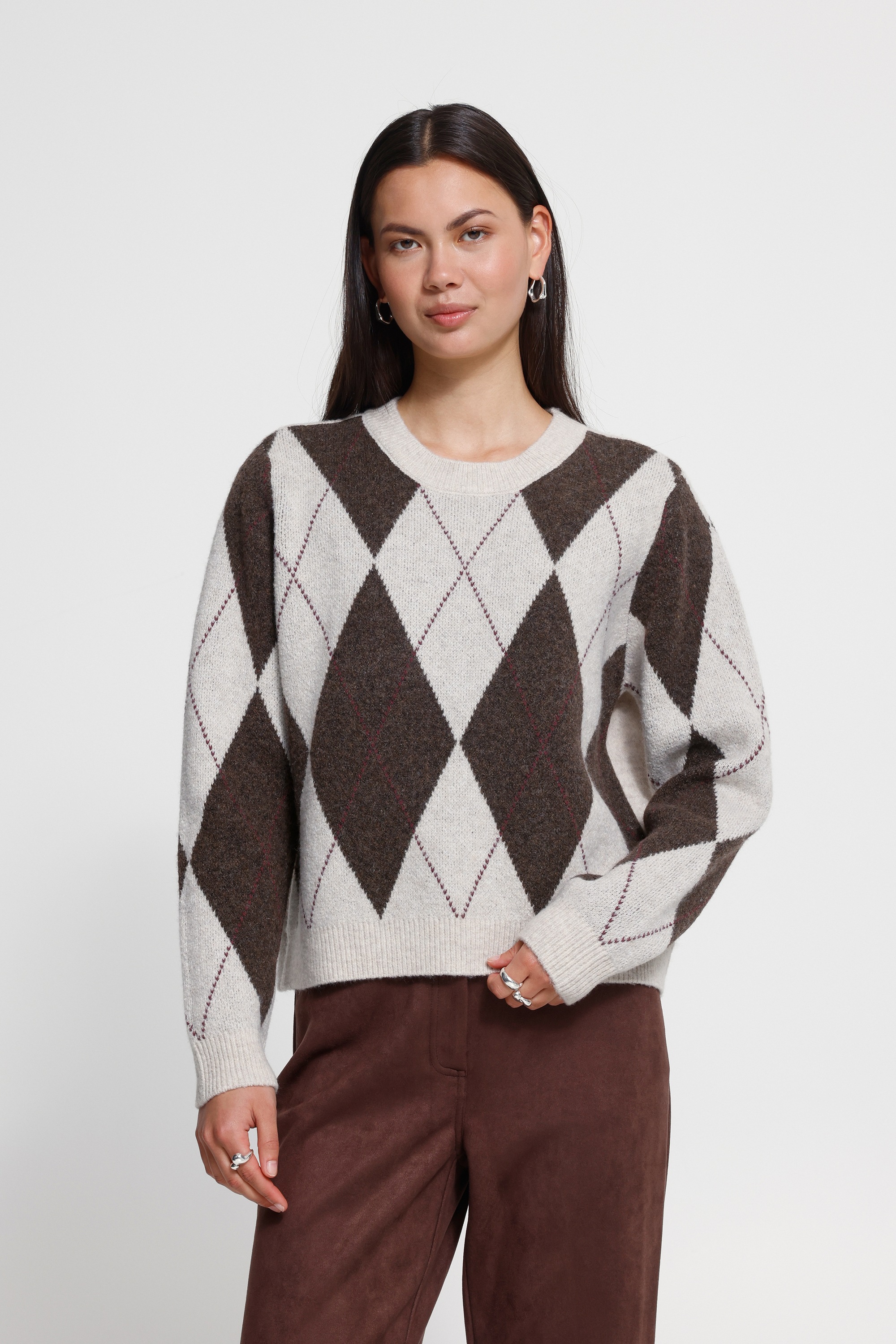 Ichi Strickpullover »Damen Langarm IHFENSTER«