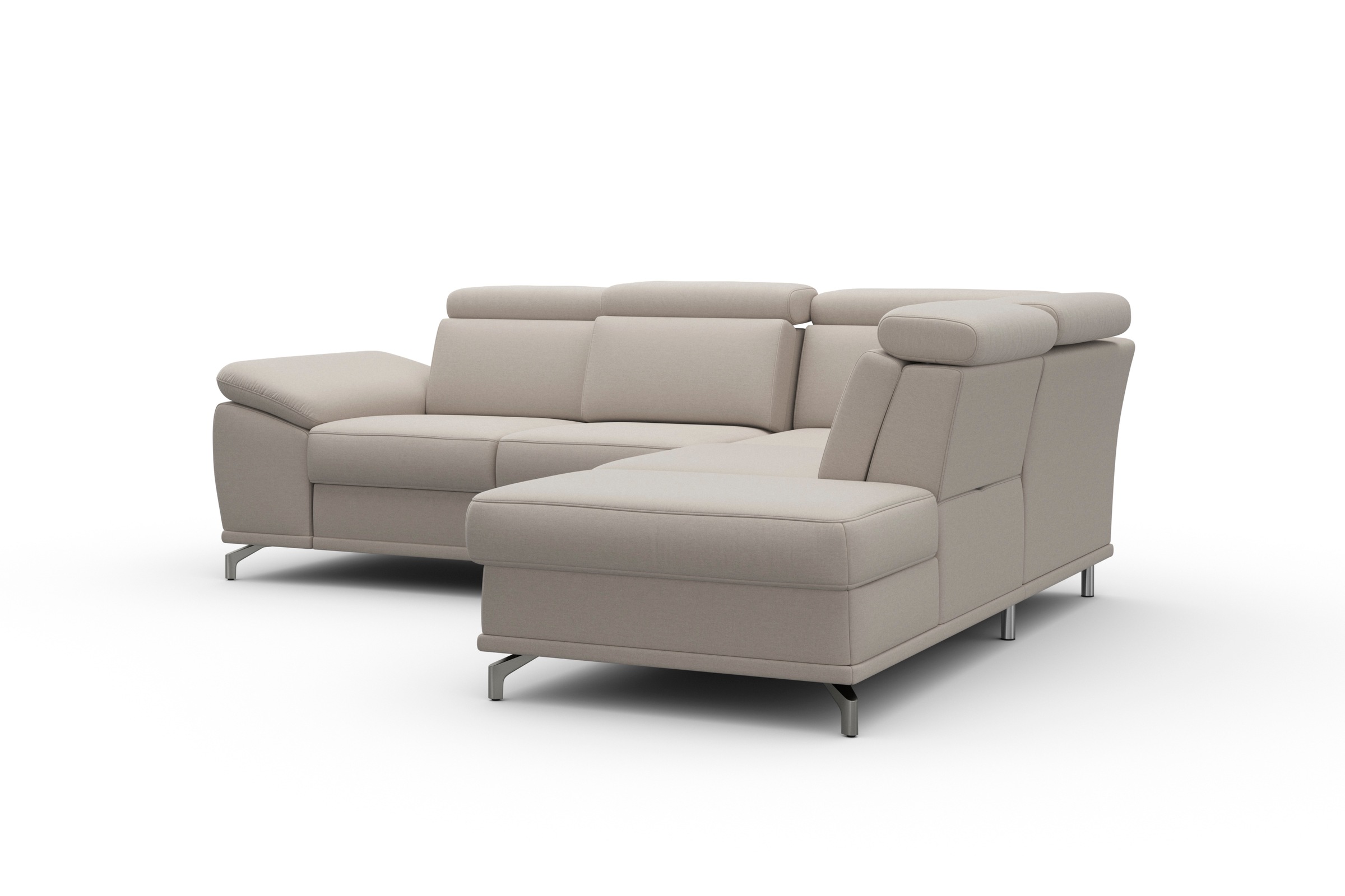 sit&more Ecksofa »Cabrio L-Form«, mit Sitztiefenverstellung und Federkern, 3 Nierenkissen