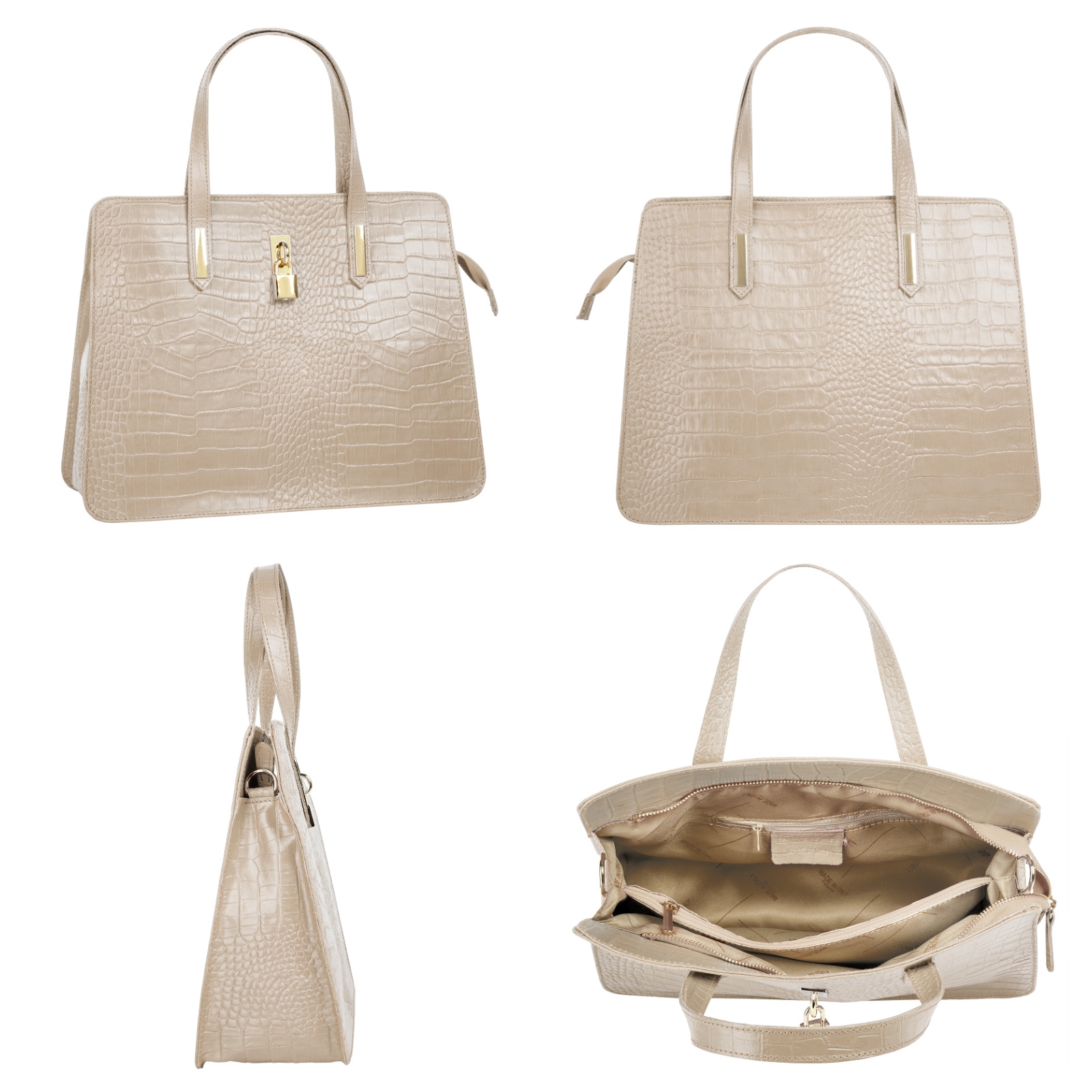 Cluty Henkeltasche, echt Leder, Made in Italy