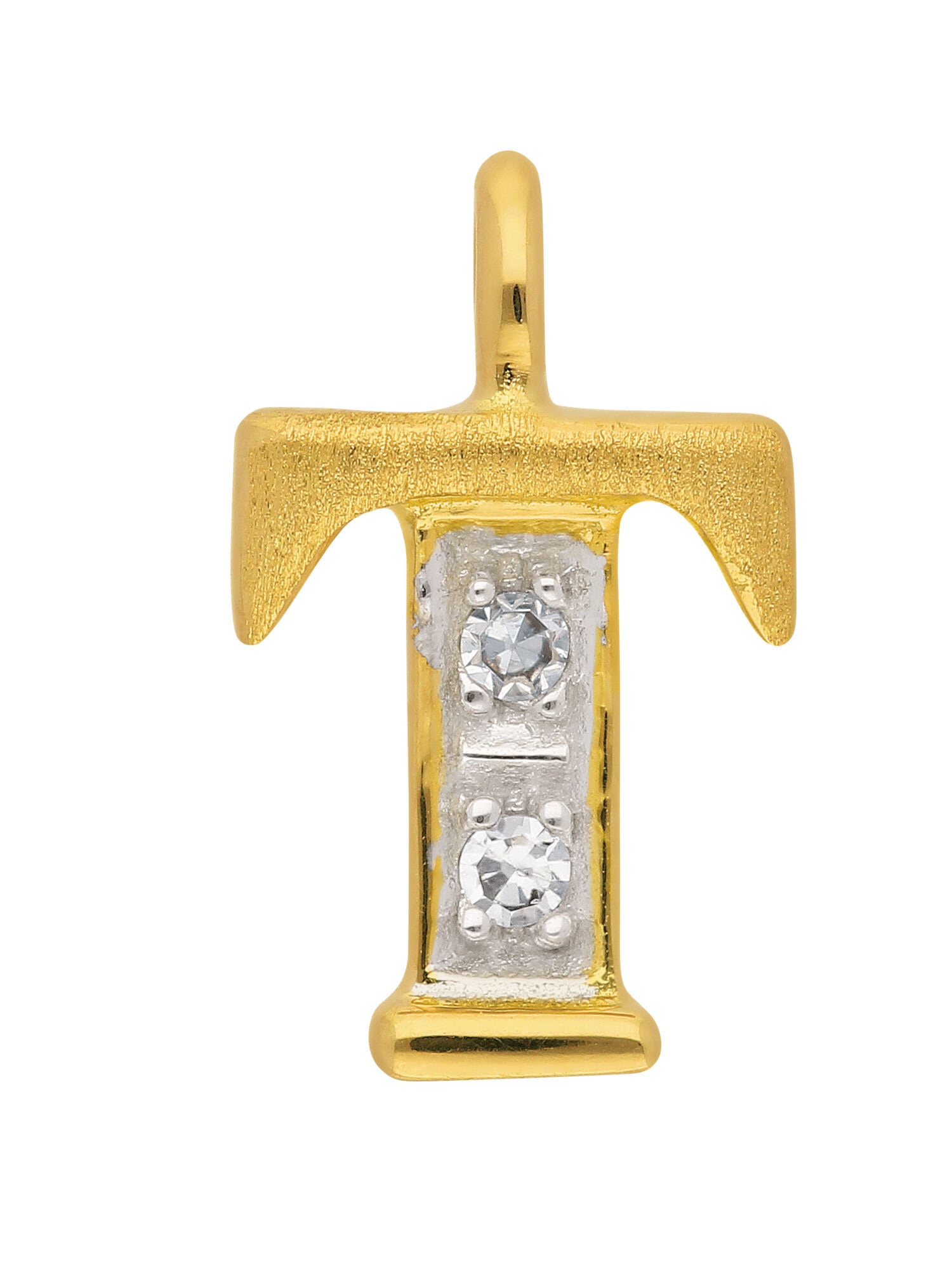 ADELIA ́S Damen Buchstabenanhänger "Damen Gold Schmuck 585 Gold Buchstabenanhänger mit Diamant", 0,02 VVS = sehr sehr kleine Einschlüsse T, Gold,