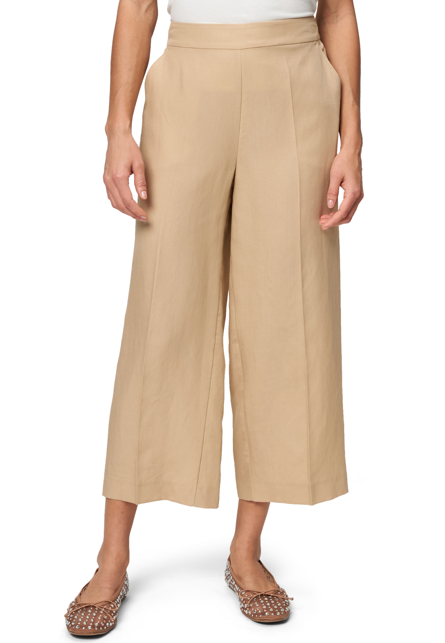 Zero Leinenhose "zero Damen Leinenhose mit weitem Bein 24 Inch", Plain/ohne günstig online kaufen