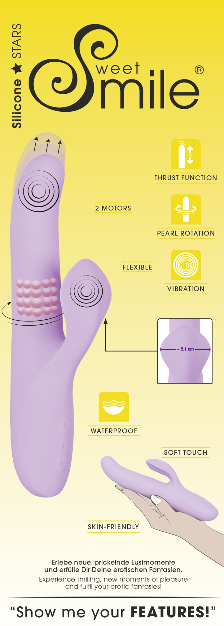 Sweet Smile Vibrator »Rabbitvibrator Thrusting Pearl Vibrator«