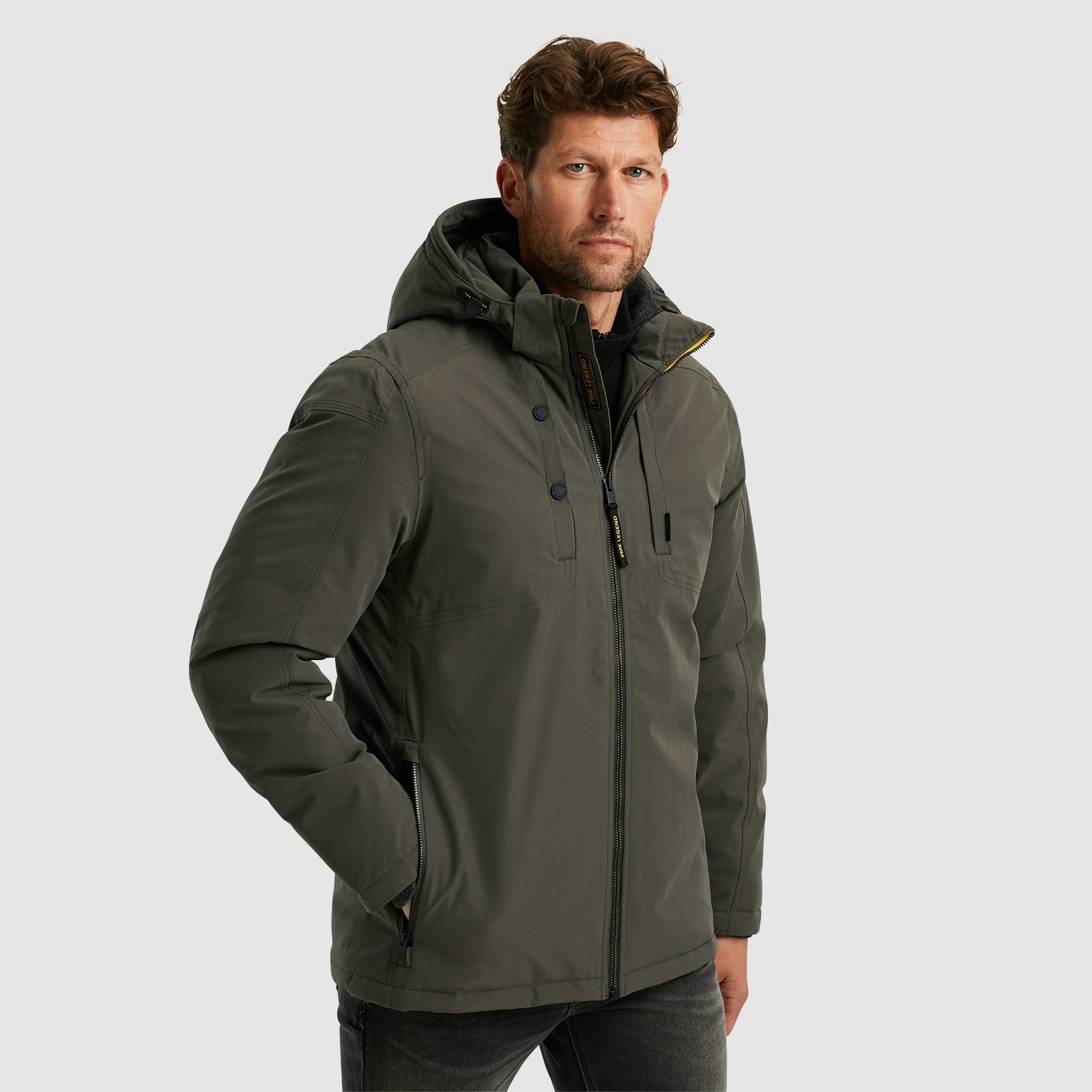 PME LEGEND Outdoorjacke "Semi long jacket STEARPACKER Ottoman", mit Kapuze, günstig online kaufen