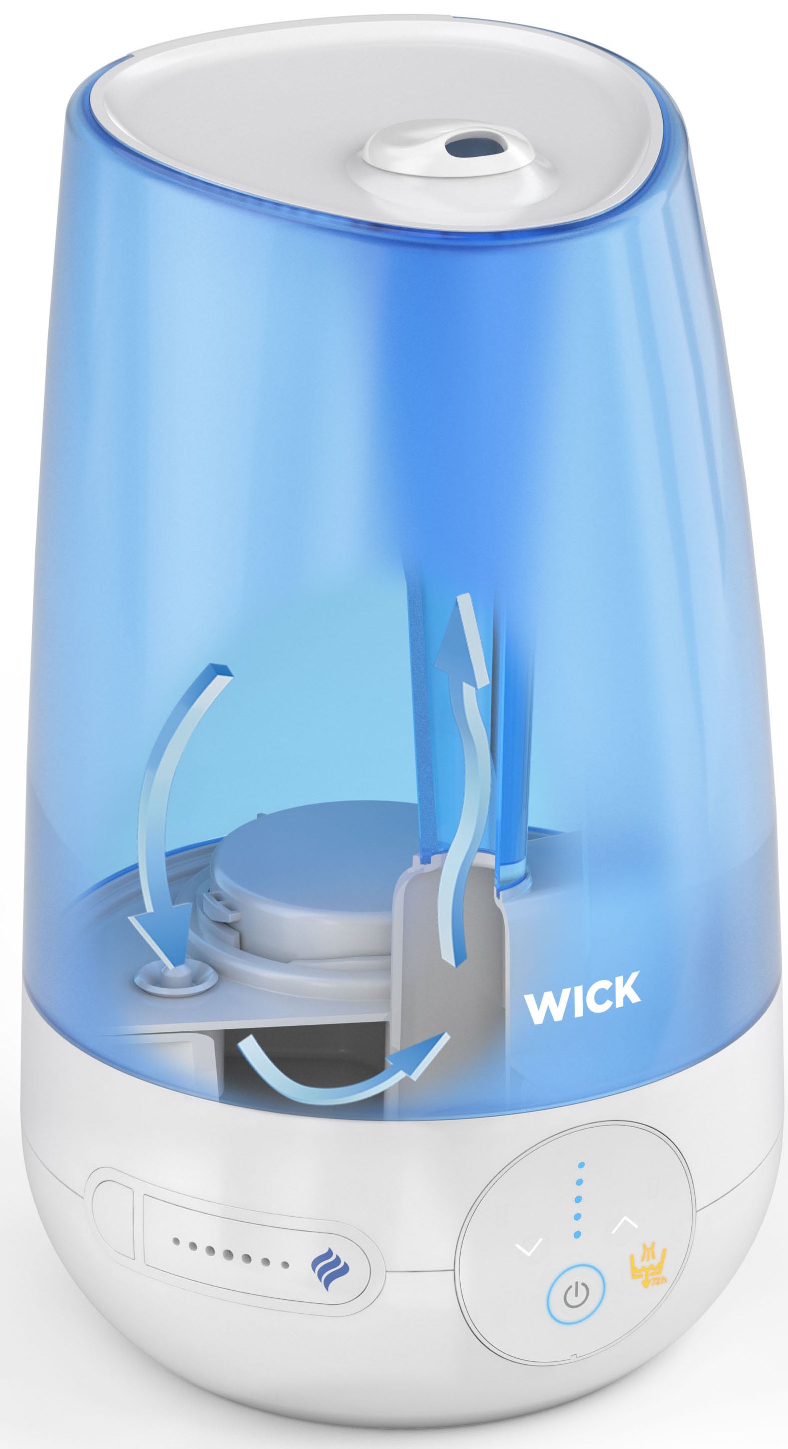 WICK Luftbefeuchter »Ultraschall-Kaltluftbefeuchter«, 4,5 l Wassertank, kompatibel mit den VapoPads Duftpads mit ätherischen Ölen
