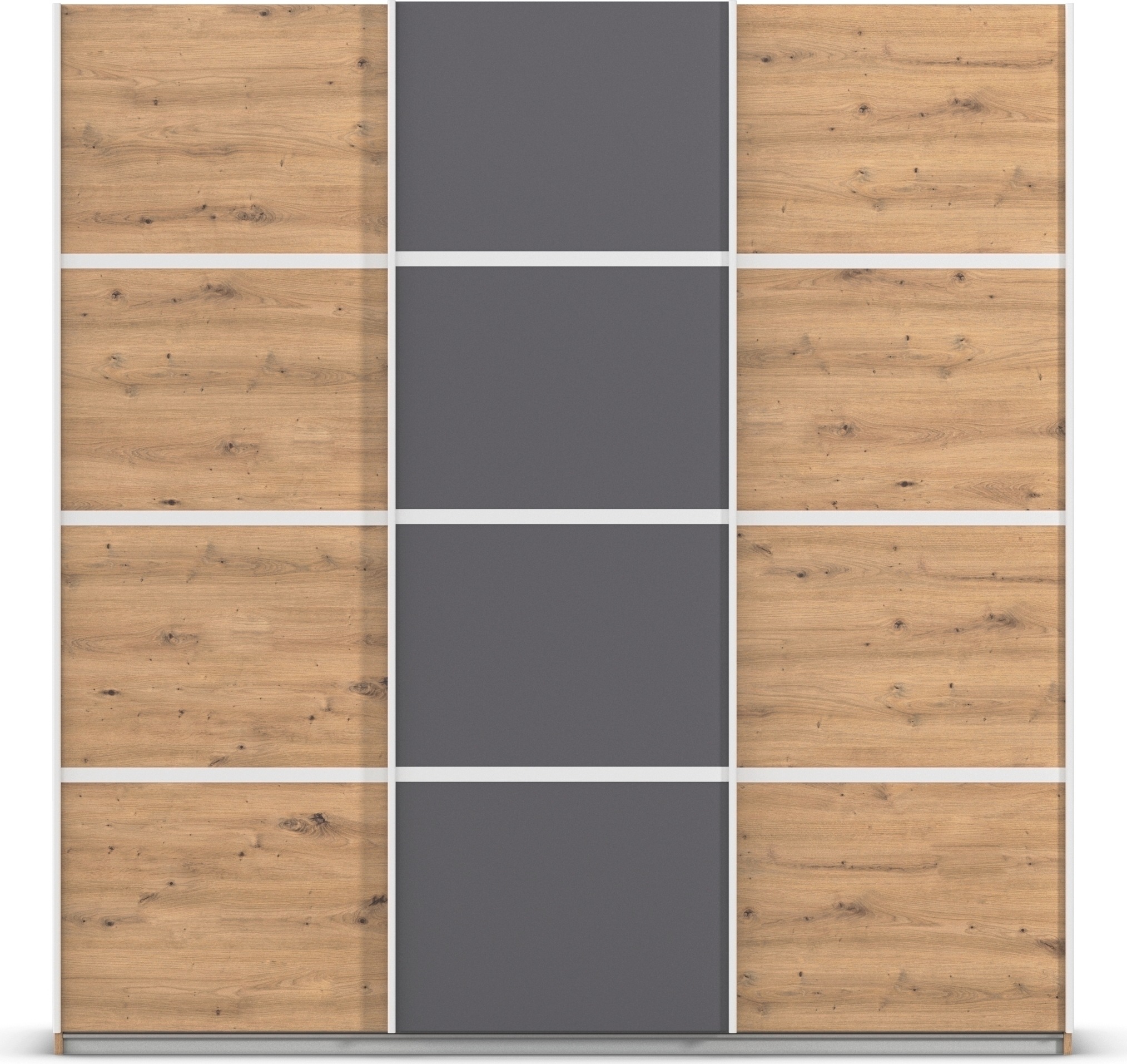 rauch Kleiderschrank »Schwebetürenschrank OTTO´s Choice Garderobe Schrank TOP ANGEBOT Avola«, (in 3 verschiedenen Ausstattungen BASIC/CLASSIC/PREMIUM), mit eleganten Zierleisten in Chrom, Schwarz oder Weiß MADE IN GERMANY