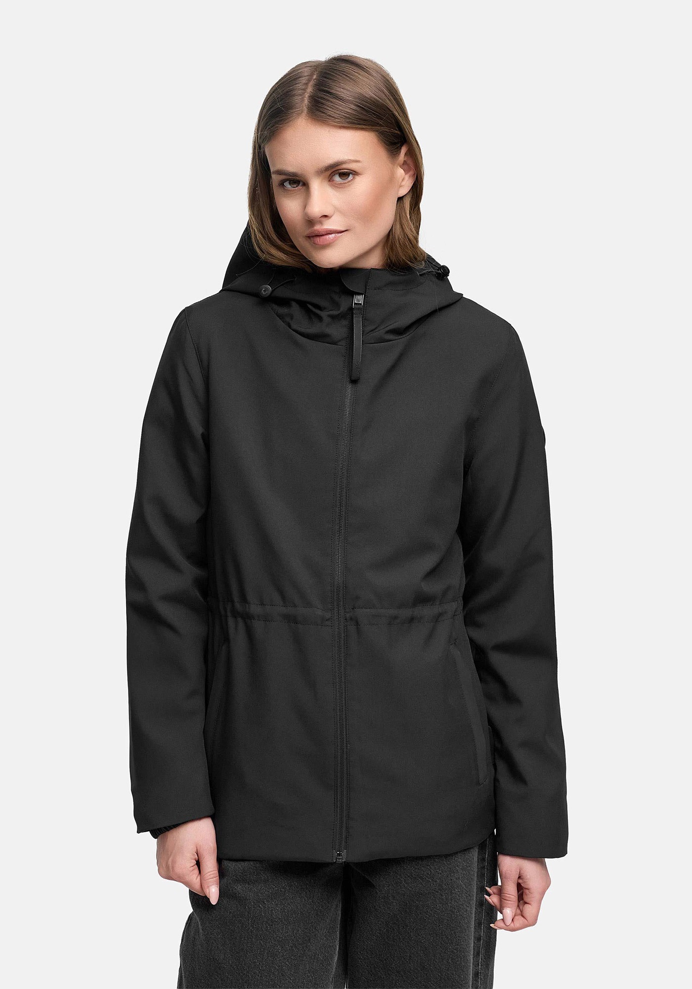 Marikoo Outdoorjacke "Katzilein" Leichte Übergangsjacke mit Kapuze und Kordelzug