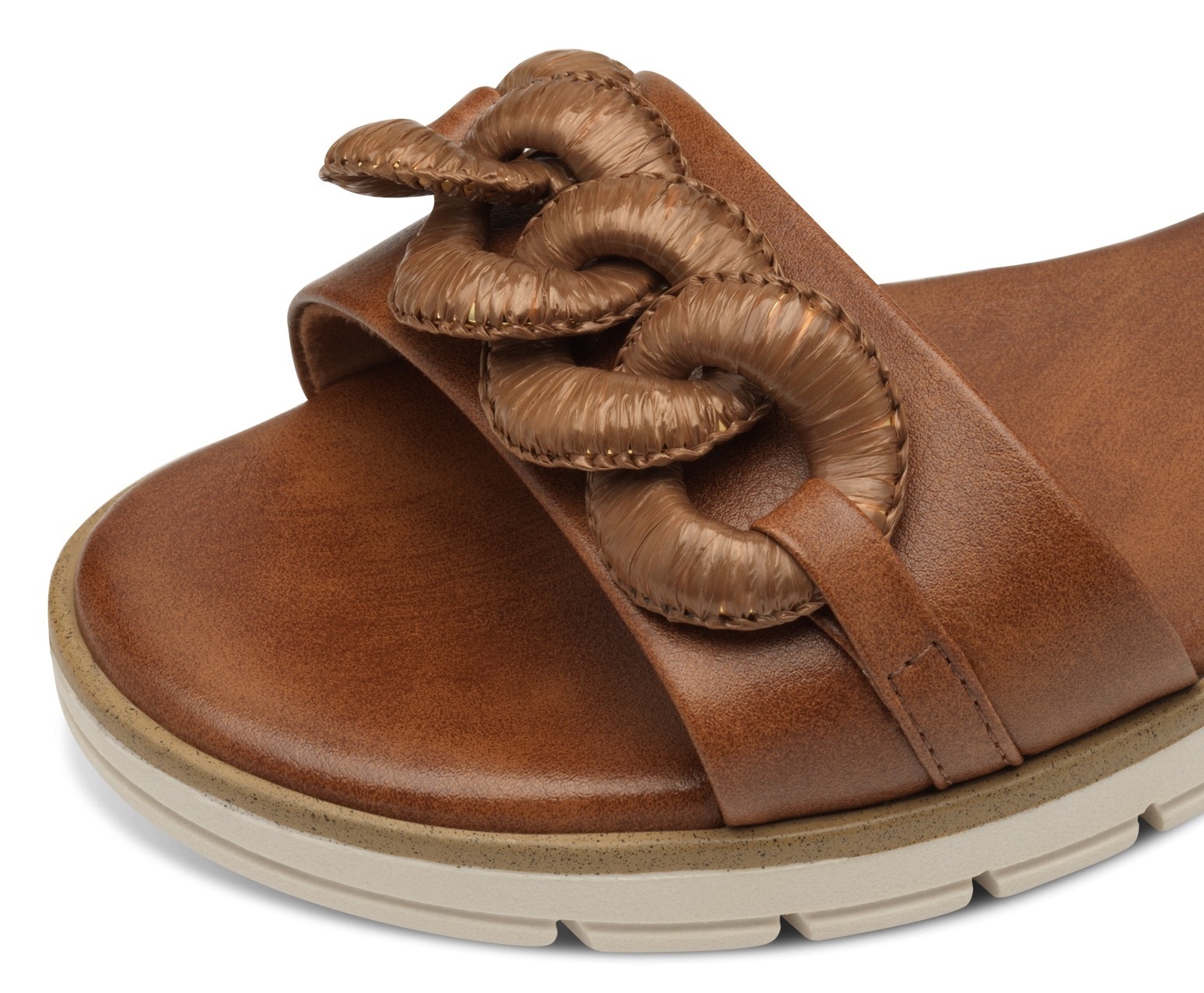 MARCO TOZZI Riemchensandale, Keilabsatz, Sommerschuh, Sandalette, mit Zierkette Ton in Ton