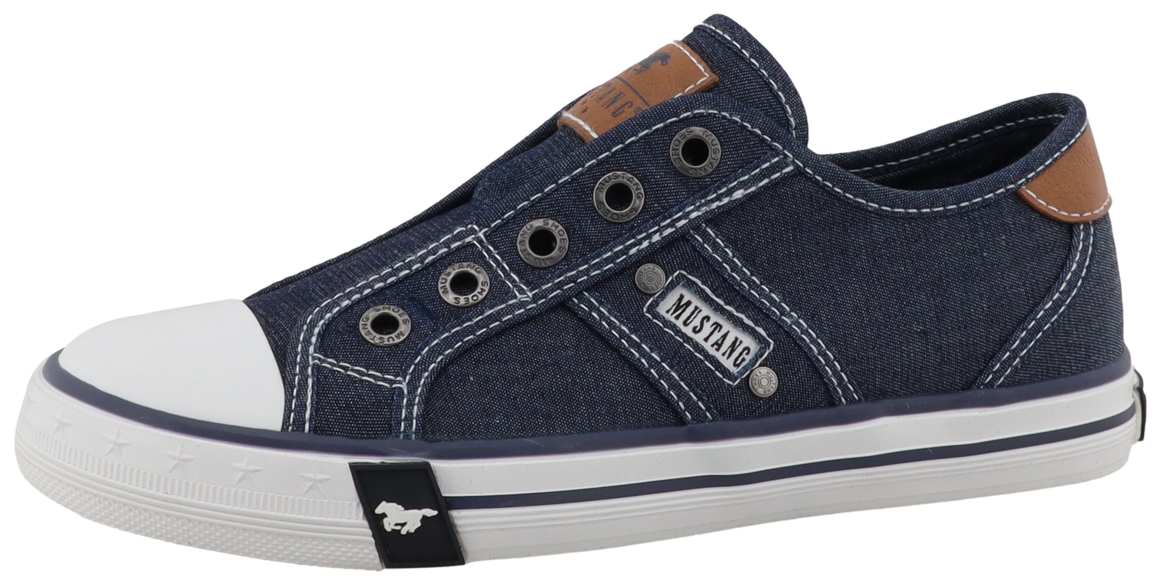 Mustang Shoes Slip-On Sneaker "Gaspare" Freizeitschuh, Slipper, Halbschuh mit Kontrastnähten