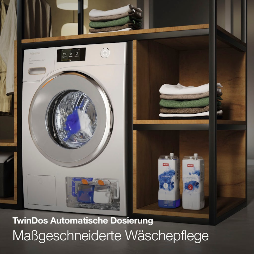 Miele Waschmaschine »WSI863WCS D LW PWash&TDos«, WSI863 WCS PWash&TDos&9kg, 9 kg, 1600 U/min, QuickpowerWash für saubere Wäsche in 49 Minuten