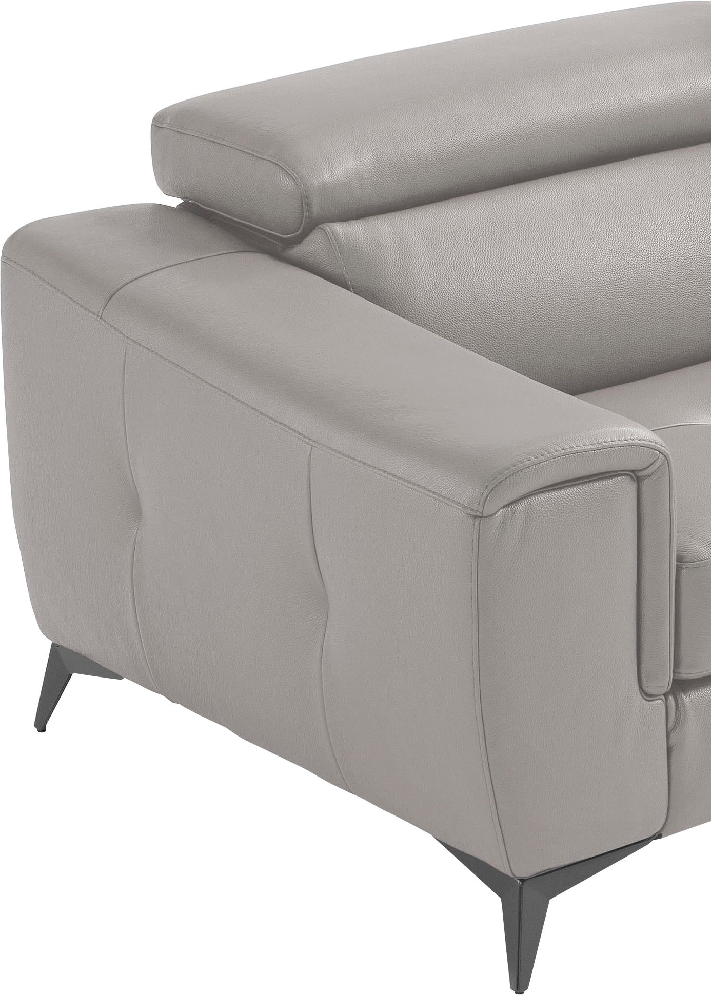 Egoitaliano 2,5-Sitzer »Francine, Designsofa, Loungesofa«, Kopfteile manuell verstellbar, mit edlen Metallfüßen