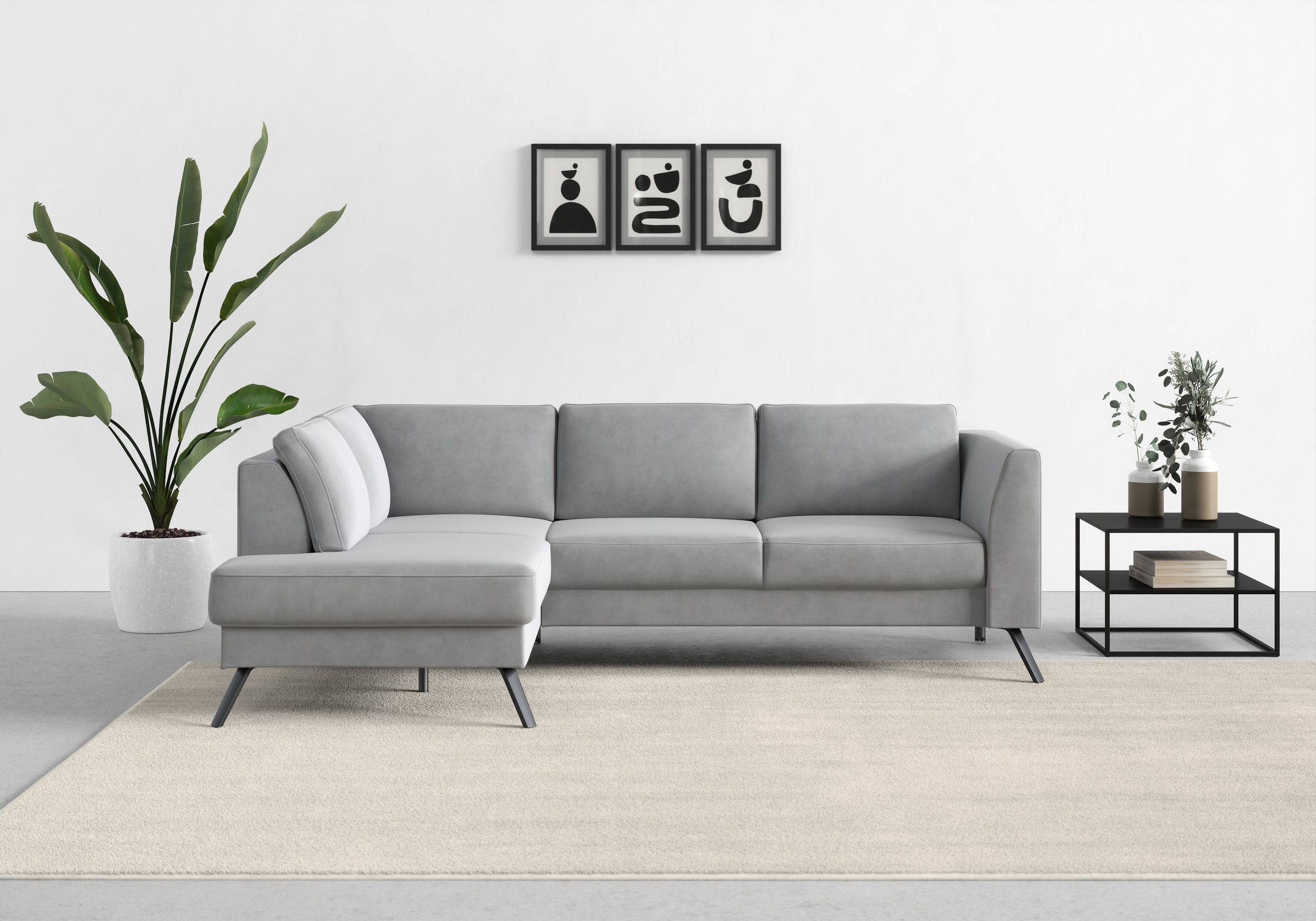 sit&more Ecksofa »Lindholm L-Form«, mit Sitztiefenverstellung und Federkern