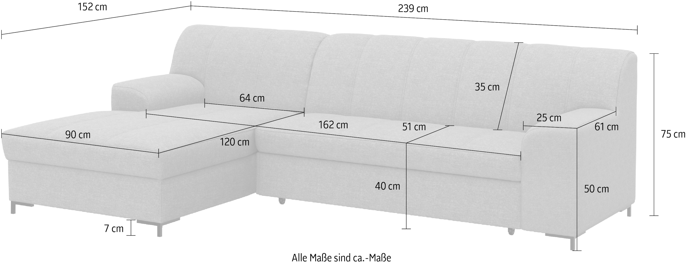 Home affaire Ecksofa »Balme L-Form« Inkl. Zierkissen, wahlweise mit Bettfunktion