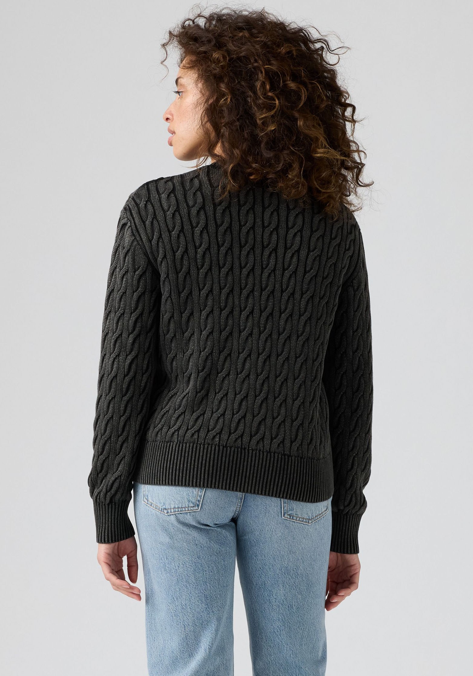 Levi's® Rundhalspullover »BOYFRIEND CREW PU«, Mit Zopfmuster