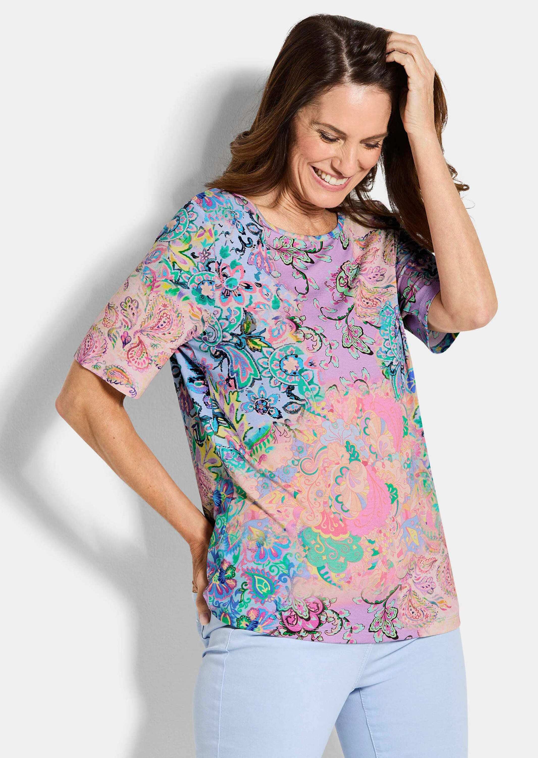 Thumbnail - GOLDNER Print-Shirt "Jersey-Shirt mit Paisleymuster"