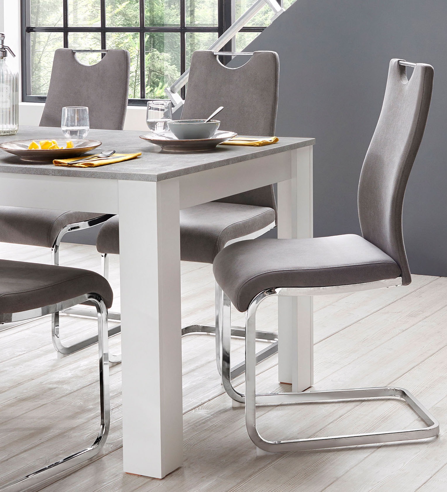 Home affaire Essgruppe "Milano" Set, 5 Stk. tlg. 4 Stühle und 1 Tisch günstig online kaufen