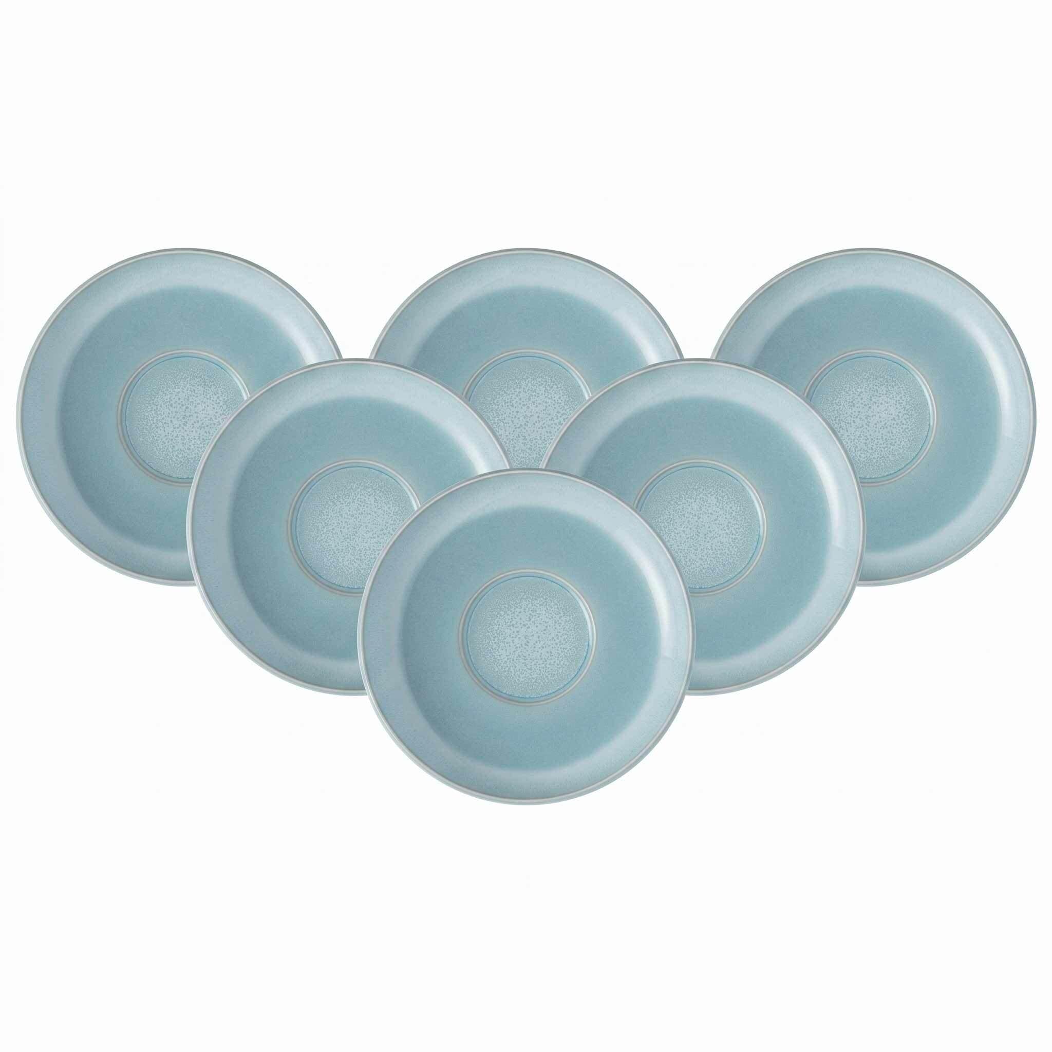 like. by Villeroy & Boch Untertasse "Kaffeeuntertassen Perlemor Aqua ø 16,1 cm 6er Set blau" Spülmaschinengeeignet, Mikrowellengeeignet