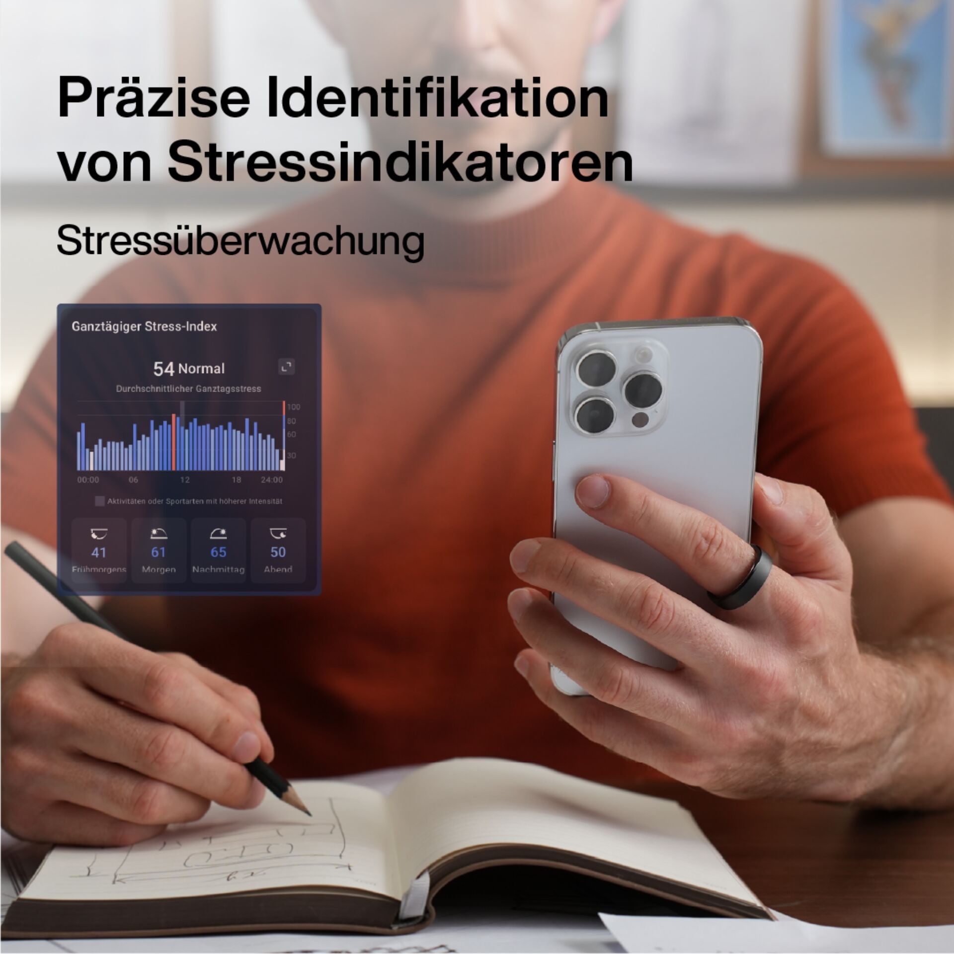 RingConn Smart Ring »Gen2 - der perfekte Begleiter für Ihre Gesundheit und Fitness« eine gratis App bietet detaillierte Einblicke in die Gesundheitsdaten