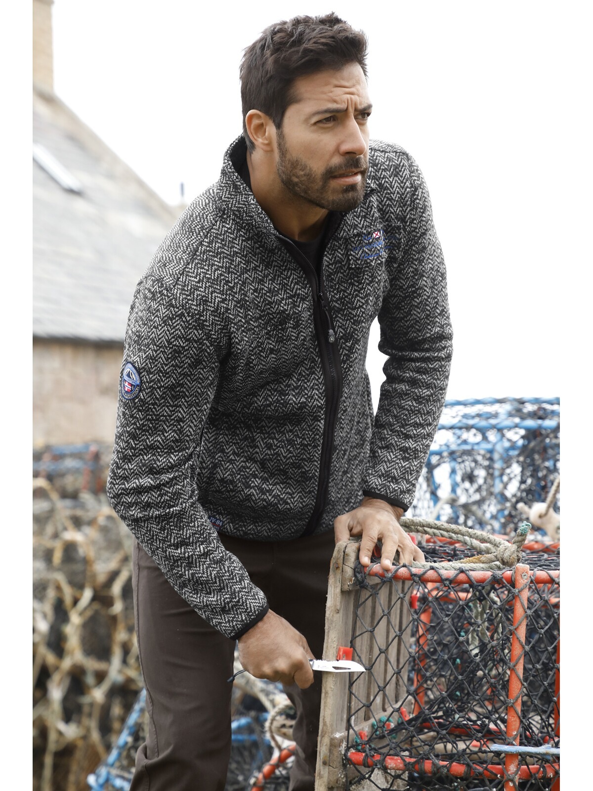 Jan Vanderstorm Kolmund Strickfleecejacke Schwarz 4XL 2