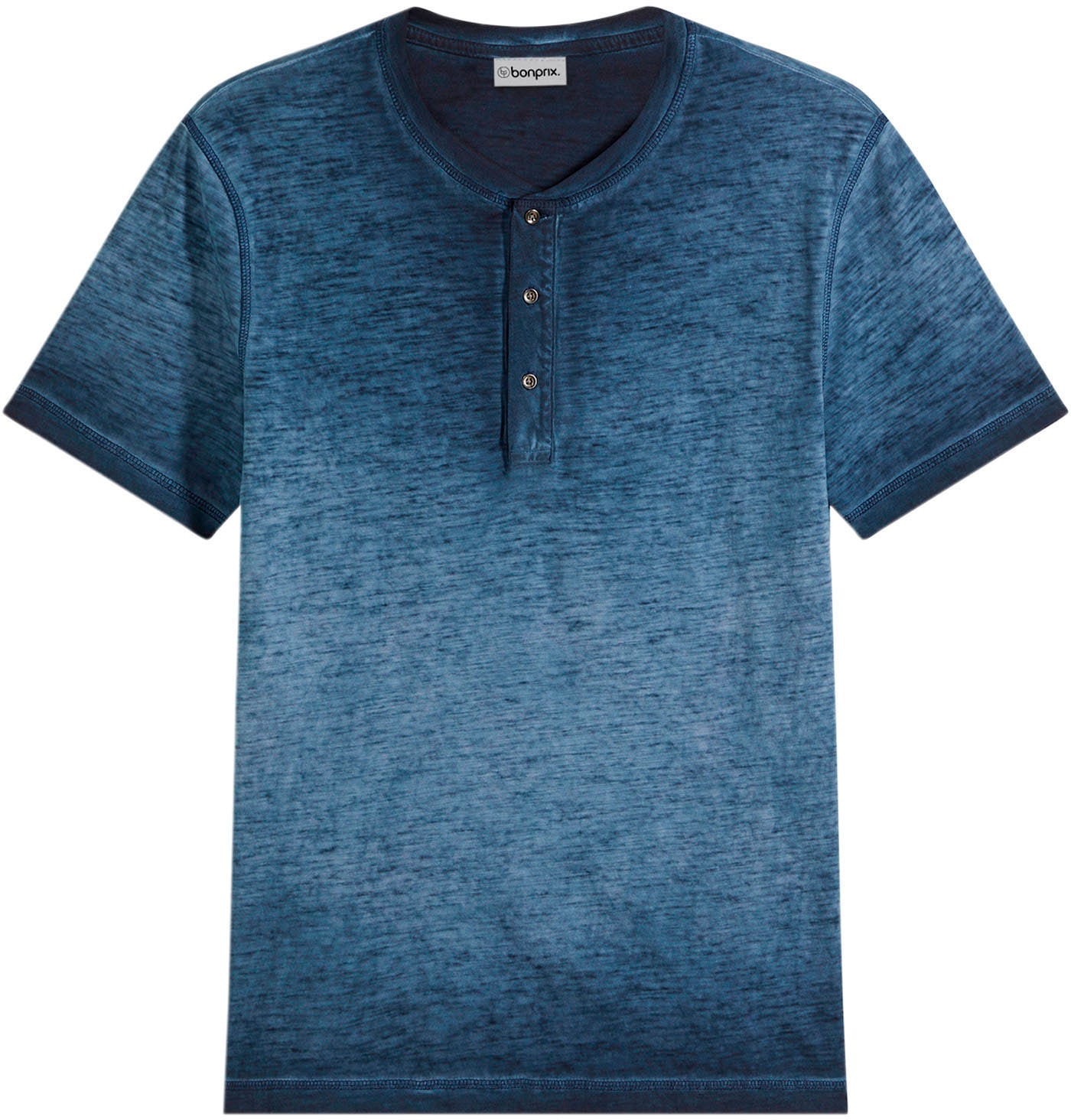 bonprix Henleyshirt Regular Fit, Kurzarm, im Vintage Look, aus reiner Baumwolle