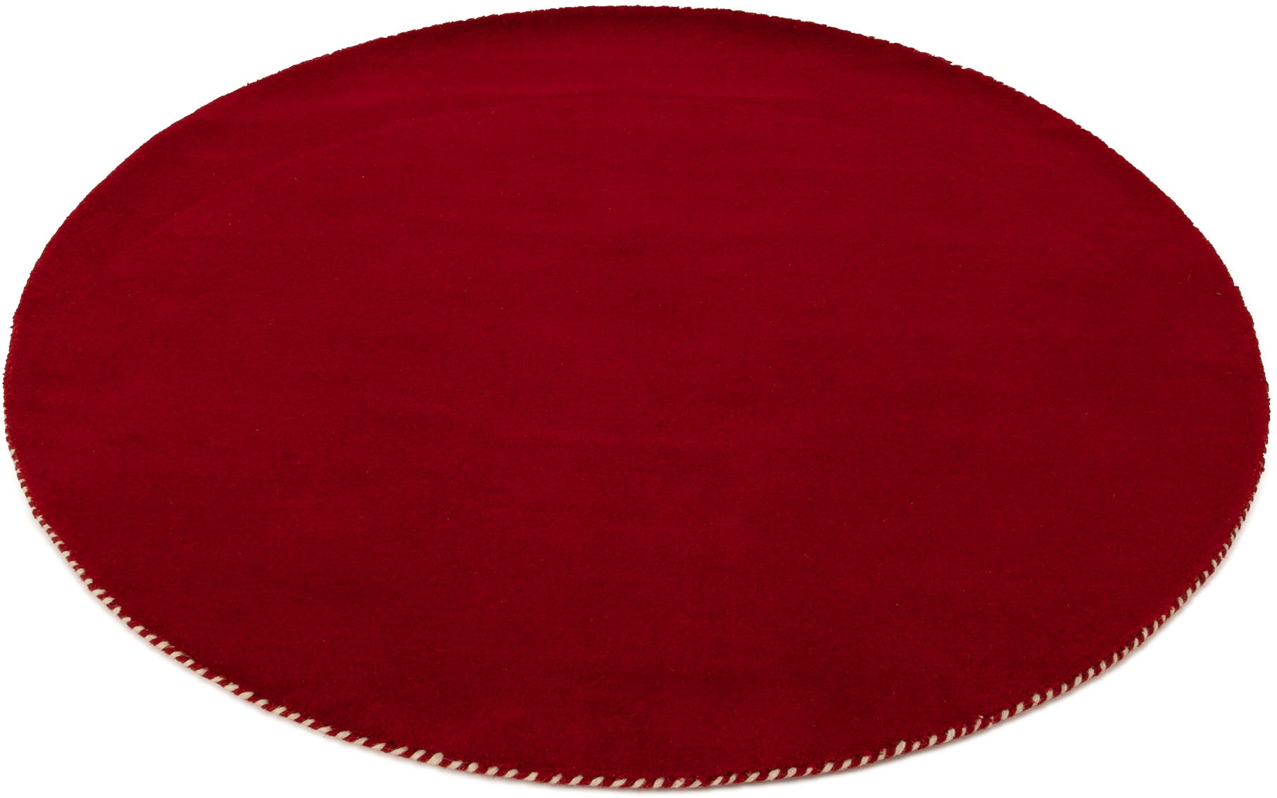 carpetfine Wollteppich »Gabbeh Lola Uni«, rund, 14 mm Höhe, mit natürlichem Pflanzenmaterial von Hand gewebt, auch als Läufer