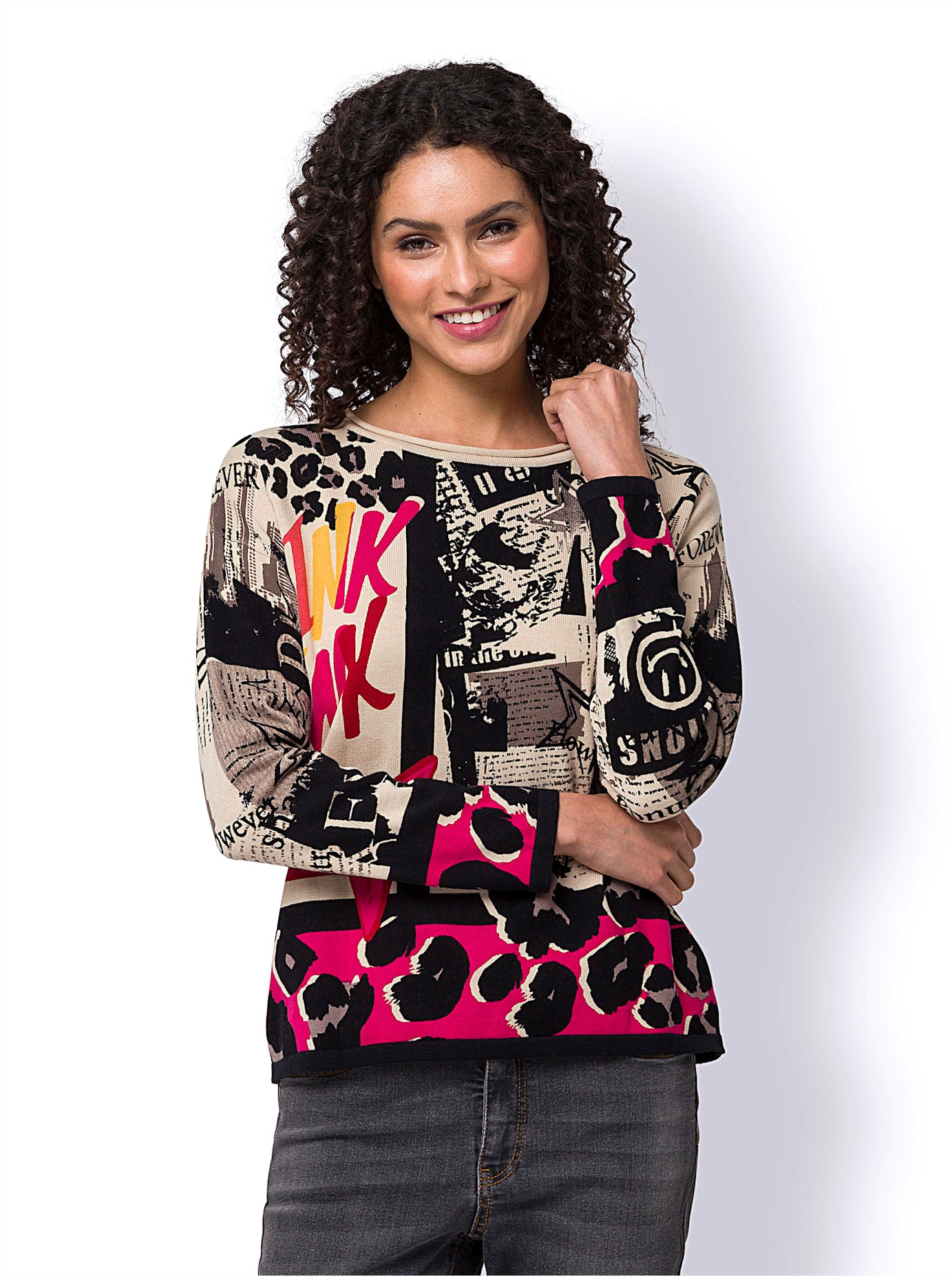 heine Strickpullover »Druck-Pullover«